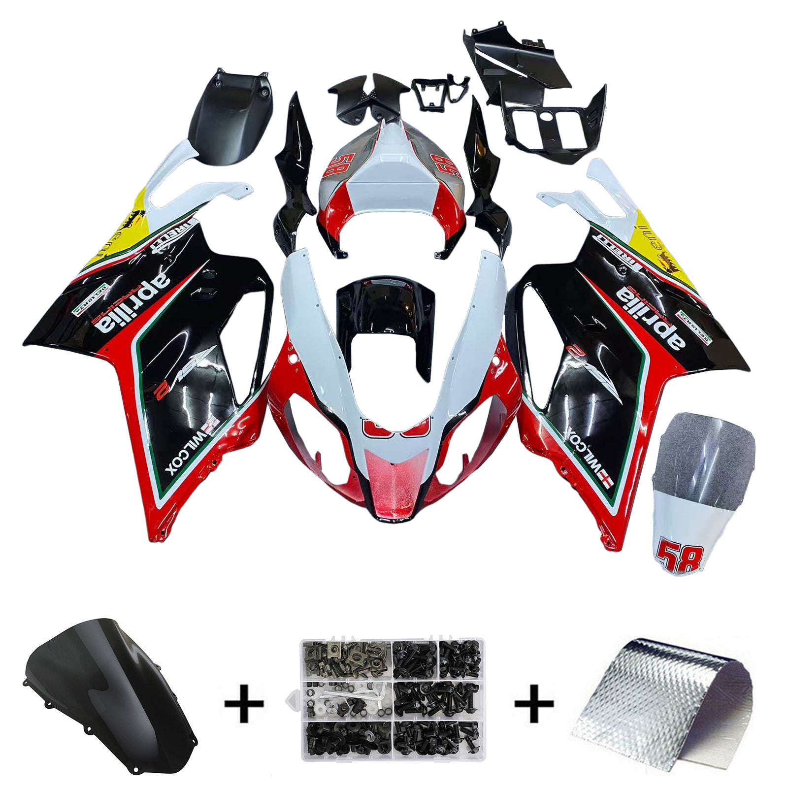 Amotopart Aprilia RSV1000 2003-2006 Plastic Body Fairing Kit