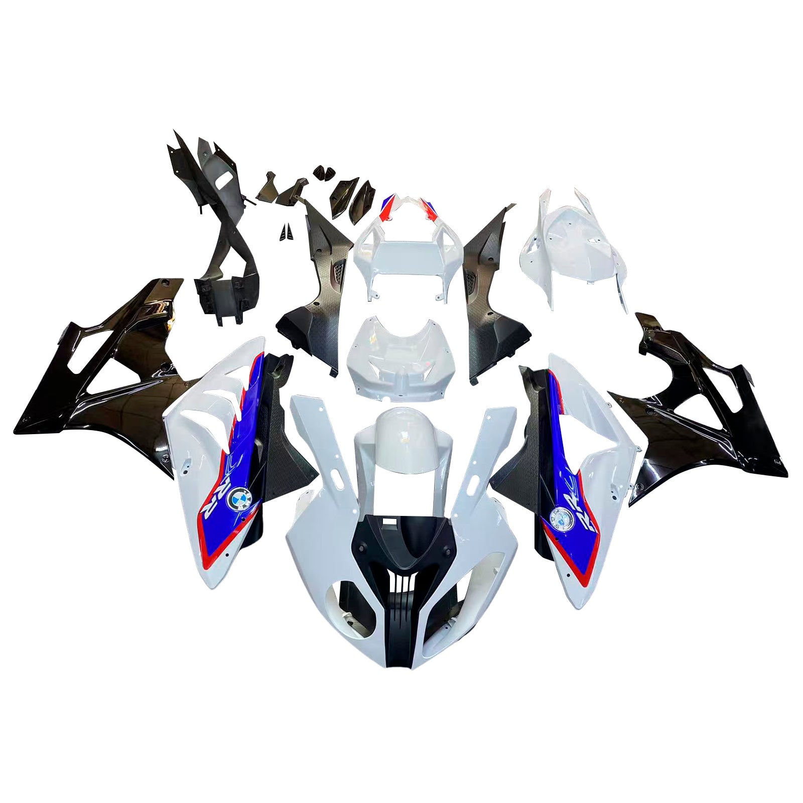 Carenados Amotopart para BMW S1000RR 2009-2014 Blanco Azul SRR Genérico