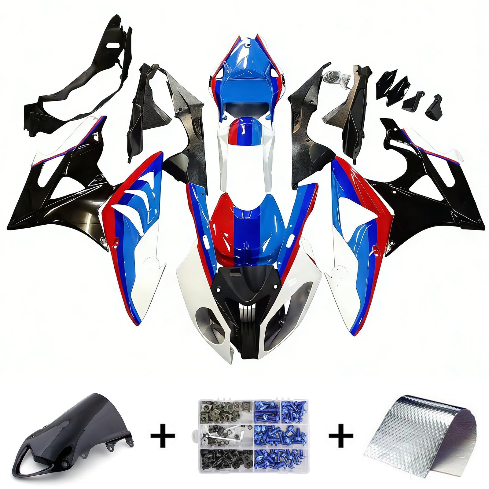 Kit de carénage 'injection Amotopart carrosserie plastique ABS pour BMW S1000RR 2009-2014 générique