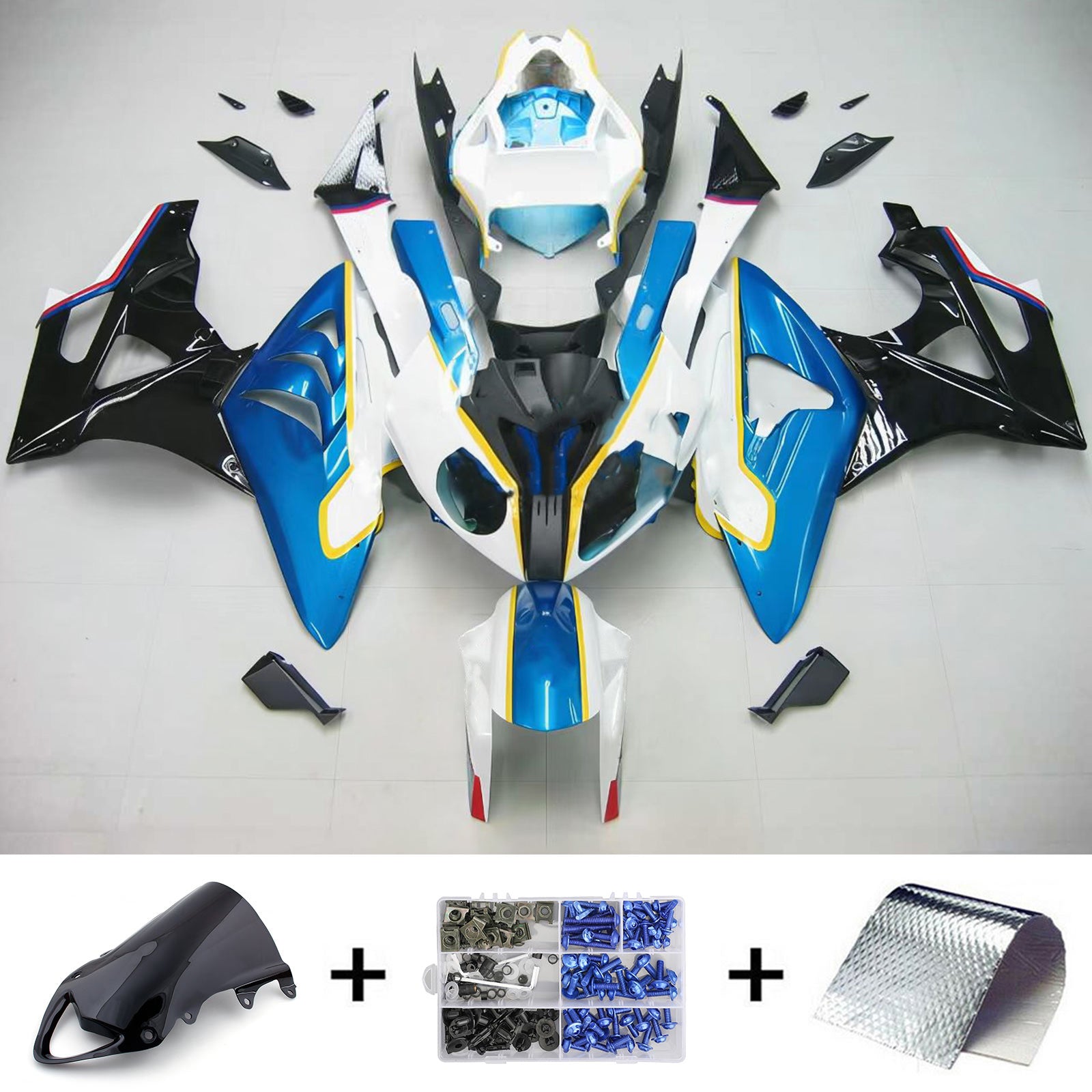 Amotopart Kit de carénage pour BMW S1000RR 2009-2014 Carrosserie Plastique ABS Générique