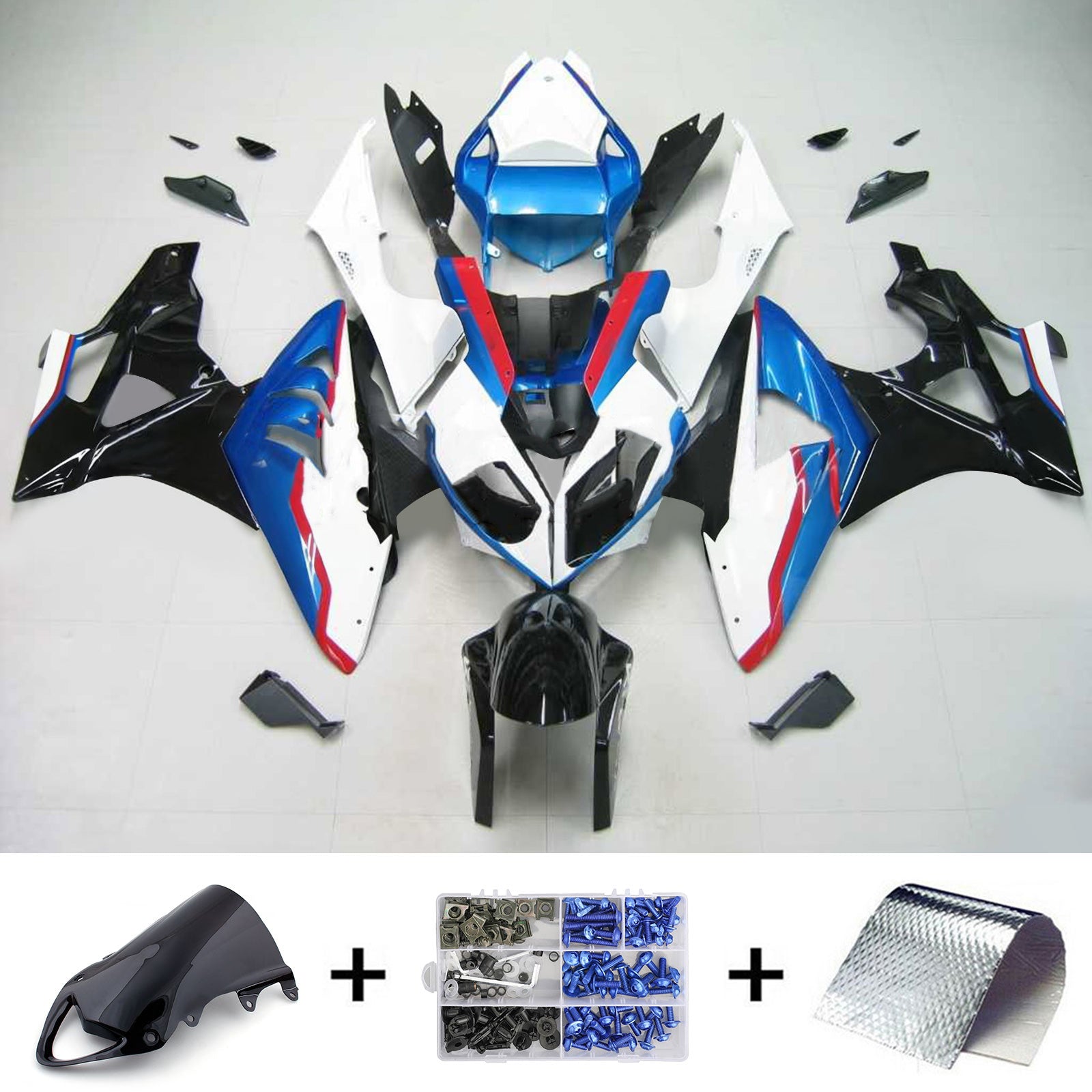 Amotopart Kit de carénage pour BMW S1000RR 2009-2014 Carrosserie Plastique ABS Générique