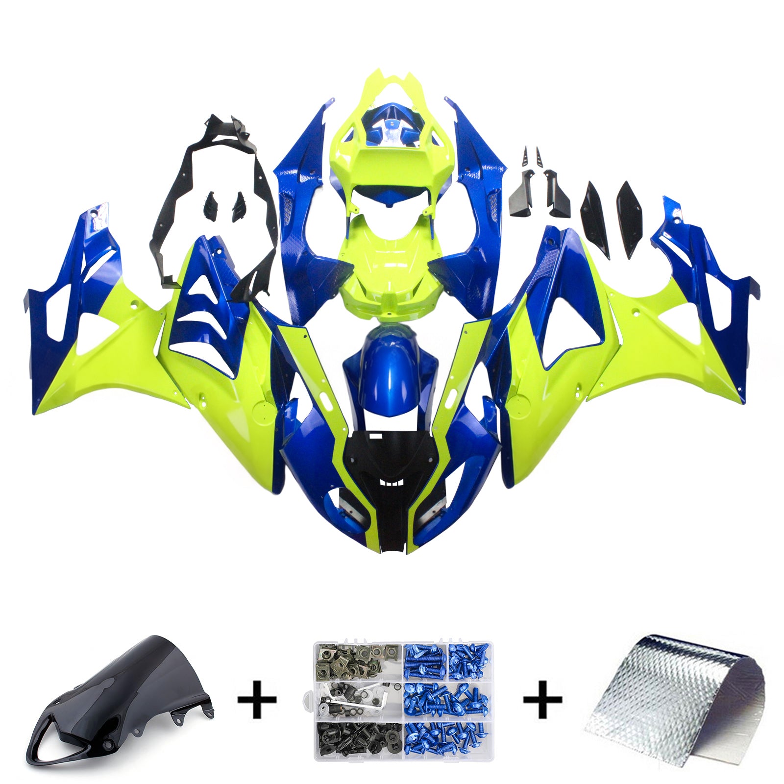 Amotopart Kit de carénage pour BMW S1000RR 2009-2014 Carrosserie Plastique ABS Générique
