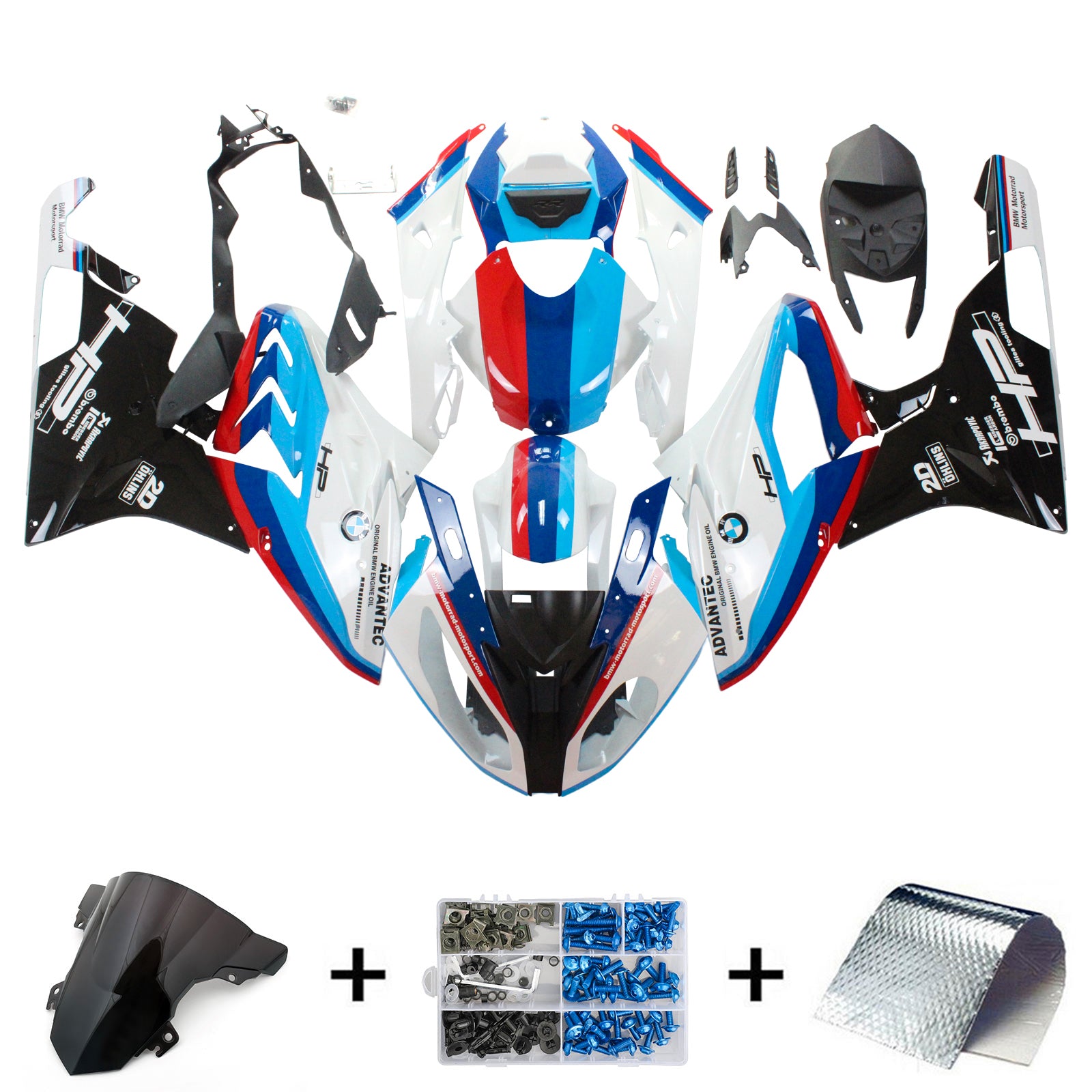 Amotopart Kit de carénage pour BMW S1000RR 2015-2016 Carrosserie Plastique ABS Générique