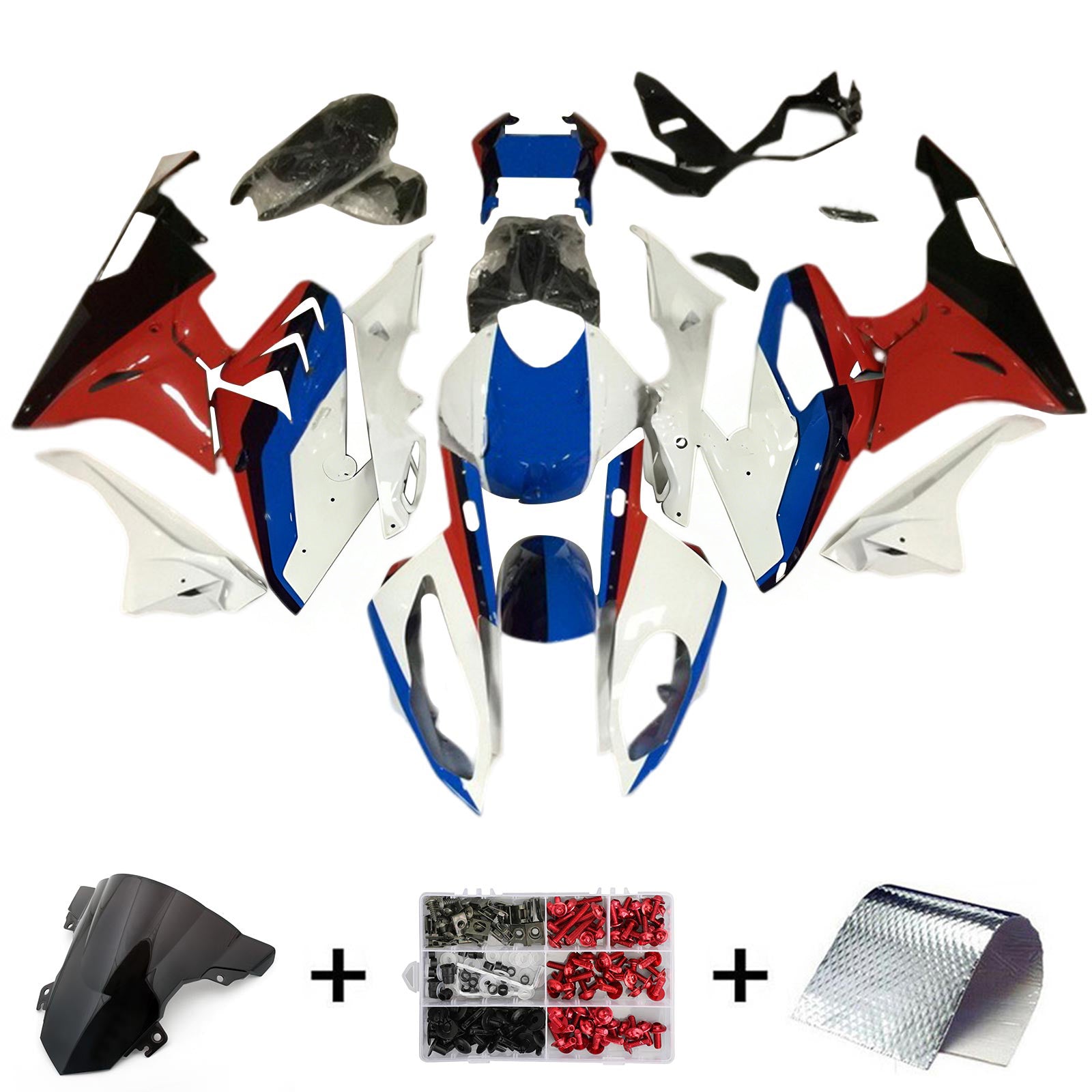 Amotopart BMW S1000RR 2015-2016 ABS muovinen korin suojasarja