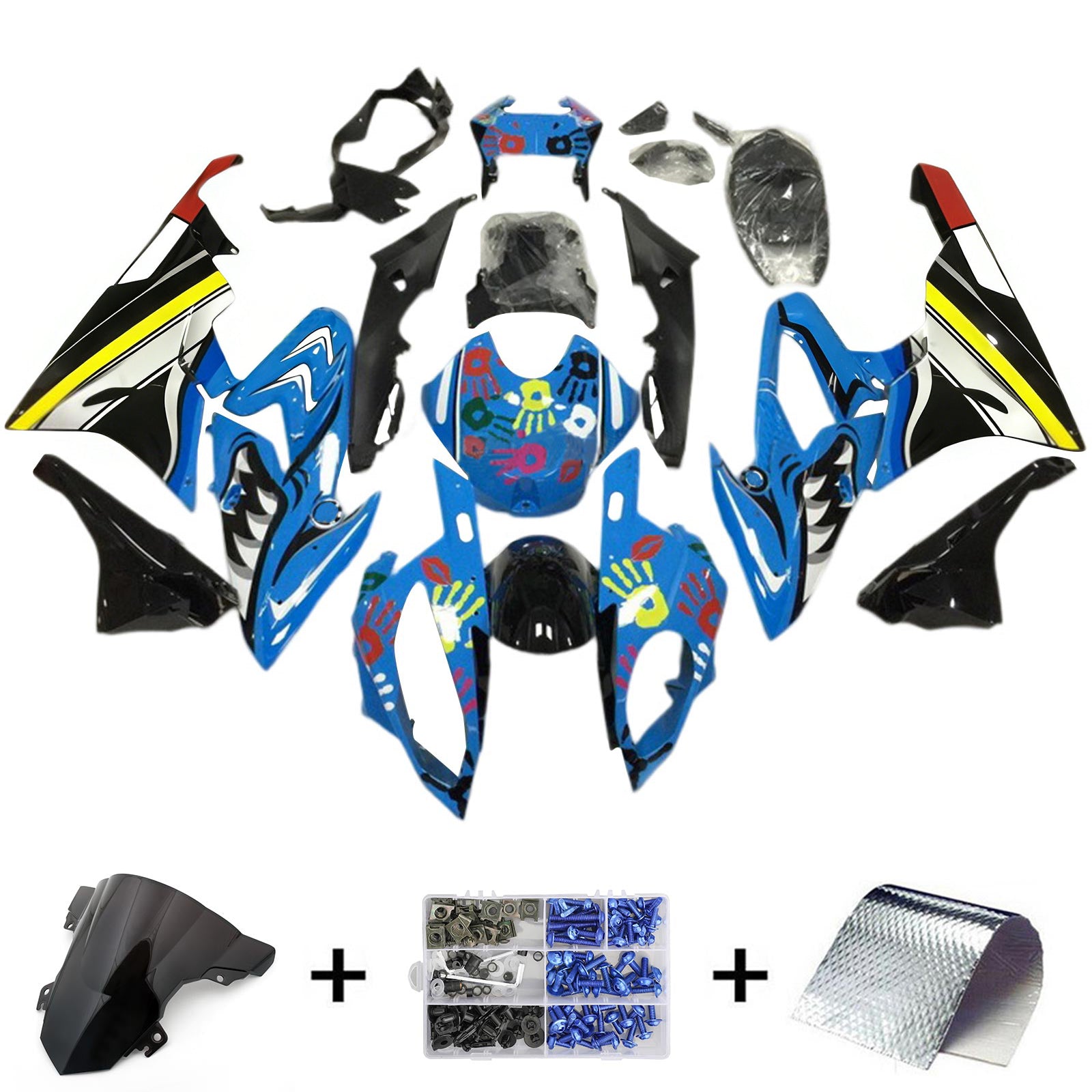 Amotopart BMW S1000RR 2015-2016 Kit de carenado de carrocería de plástico ABS