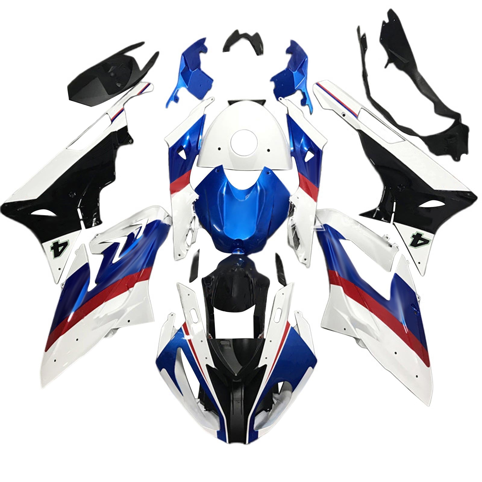 Amotopart BMW S1000RR 2015-2016 Kit kvadratni plastični abs