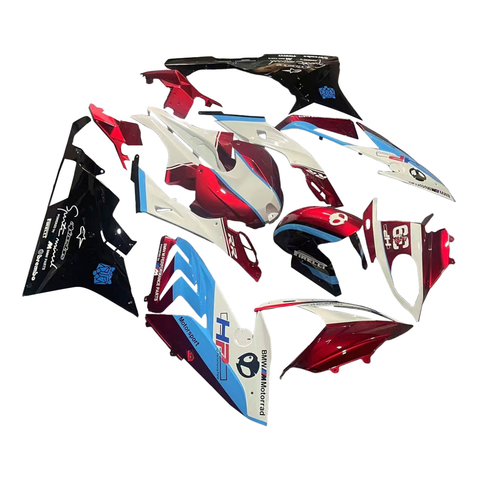 Amotopart BMW S1000RR 2015-2016 Kit kvadratni plastični abs