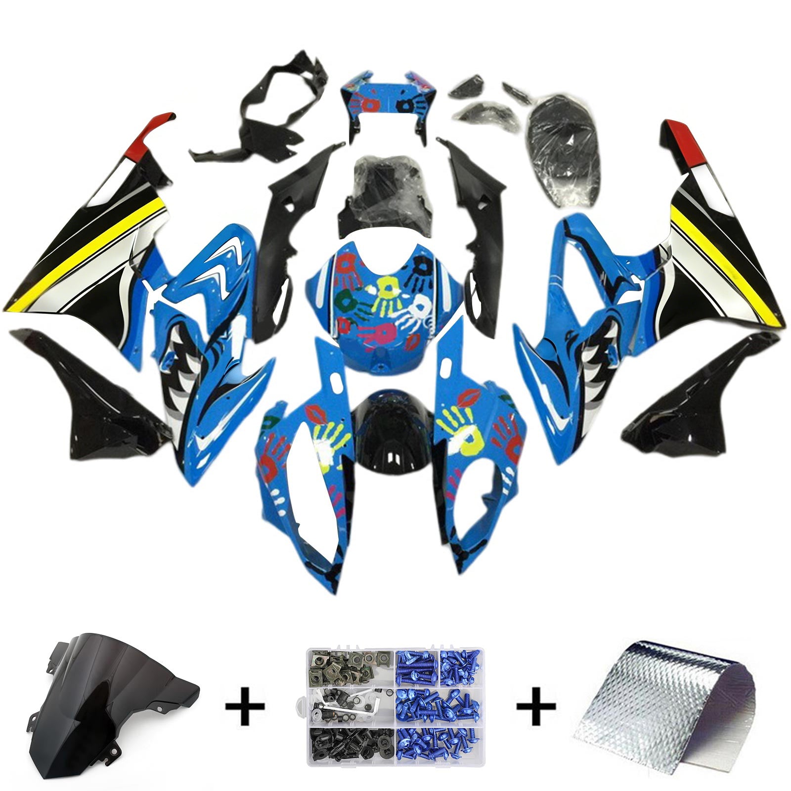 Amotopart BMW S1000RR 2017-2018 ABS muovinen korin suojasarja