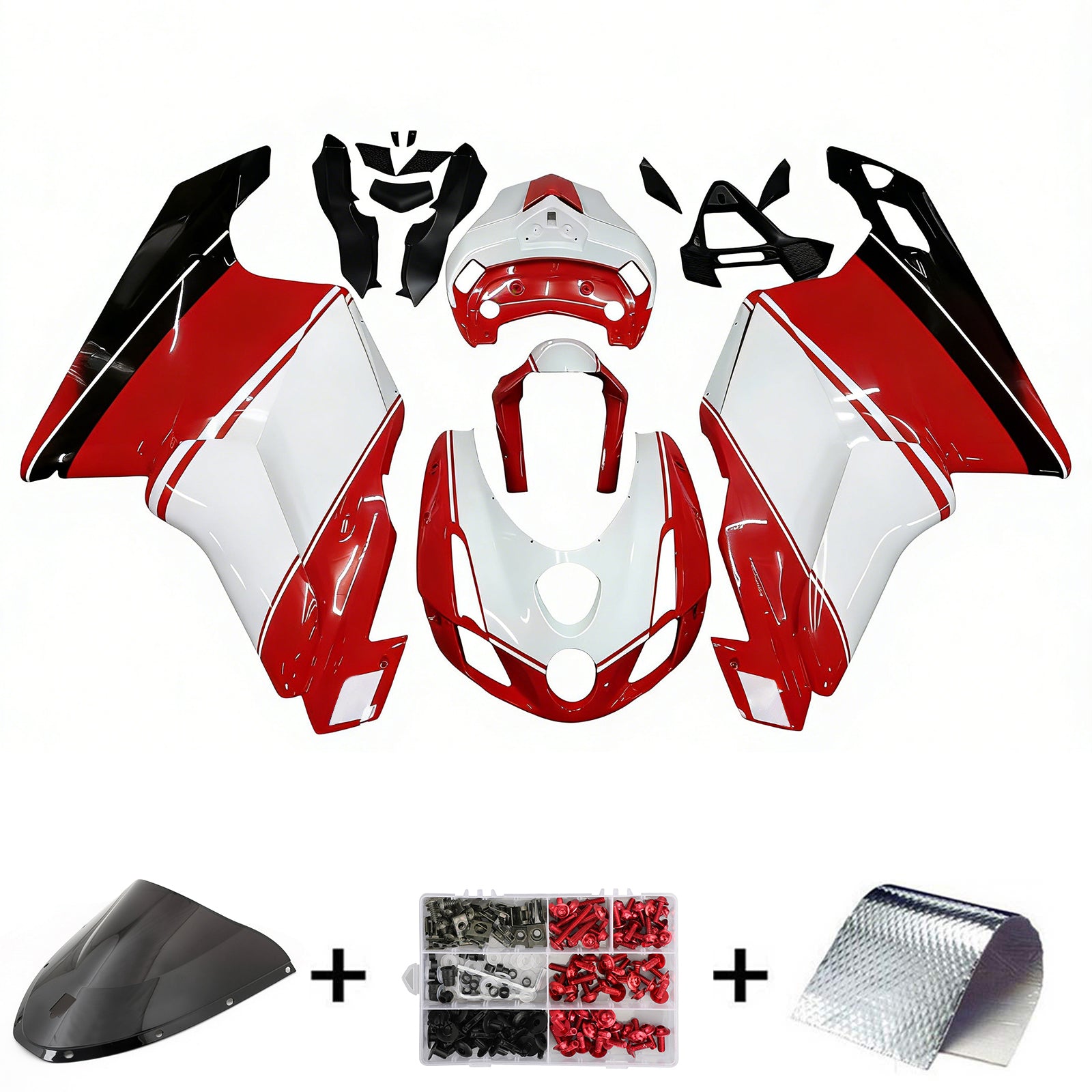 Amotopart Carénage Kit Carrosserie ABS pour Ducati 999 749 2003 2004 Générique