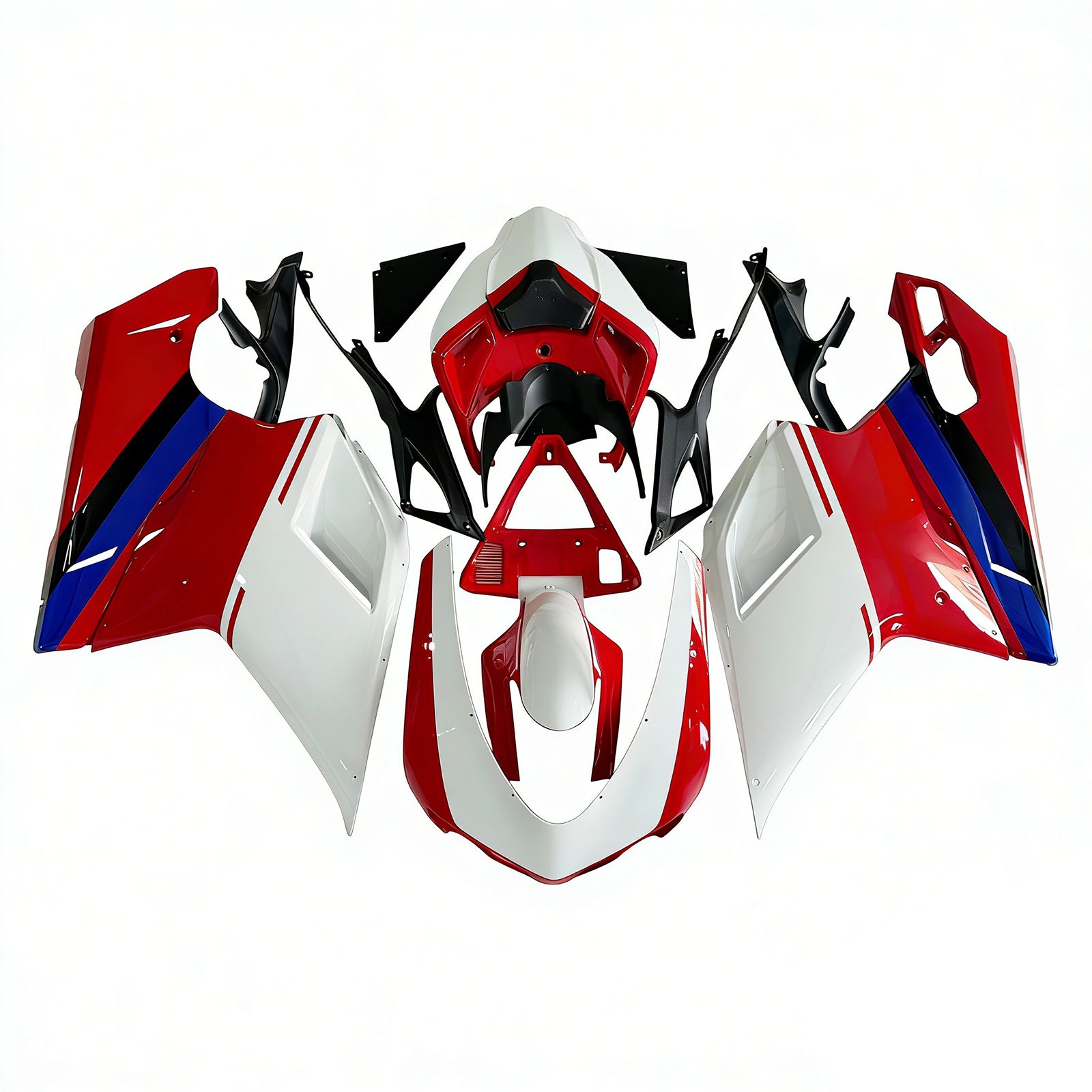 Amotopart Ducati 1098/1198/848 2007-2012 Red Xerox Bodywork Fairing ABS Forma wtryskowa 7 # Generic