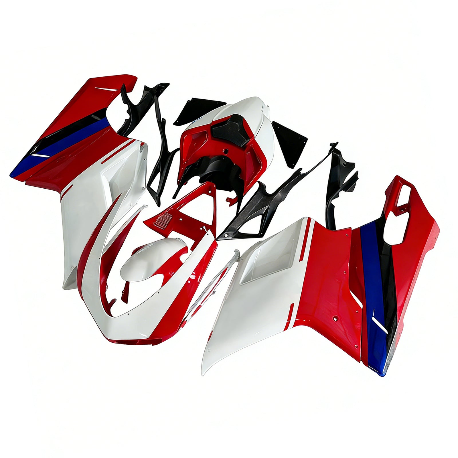 Amotopart Ducati 1098/1198/848 2007-2012 Red Xerox Bodywork Fairing ABS Forma wtryskowa 7 # Generic