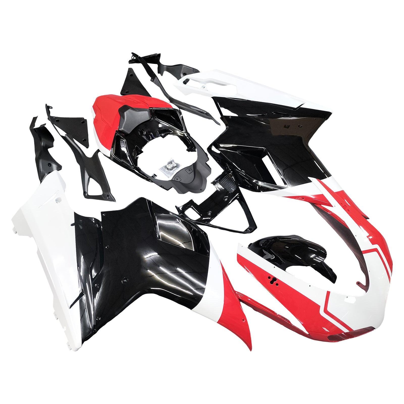 Amotopart Ducati 1098/1198/848 2007-2011 Rouge Noir Carrosserie Carénage ABS Injection Moule 16 # Générique