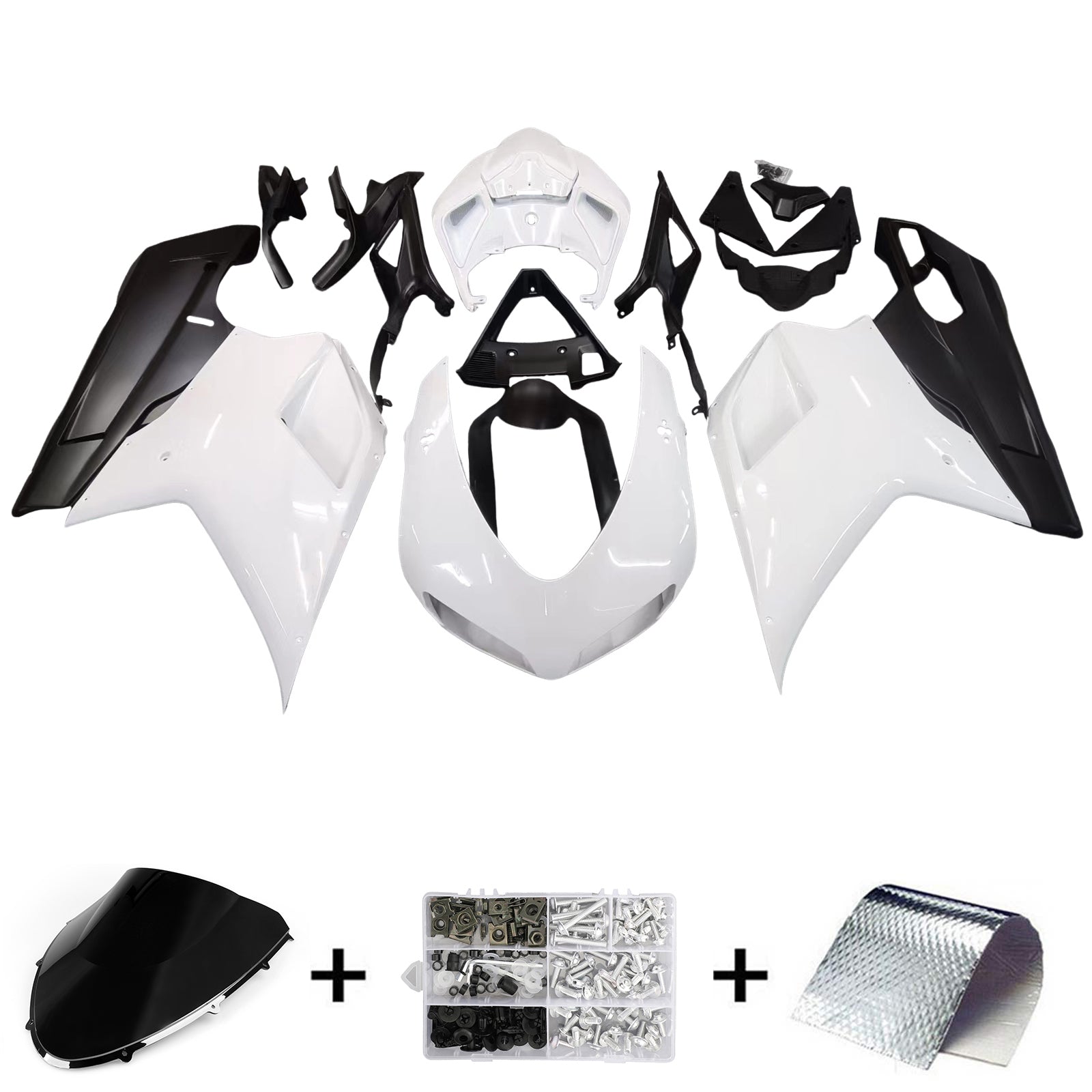 Amotopart Carénage Kit Carrosserie ABS pour Ducati 1098 1198 848 2007-2011 Générique