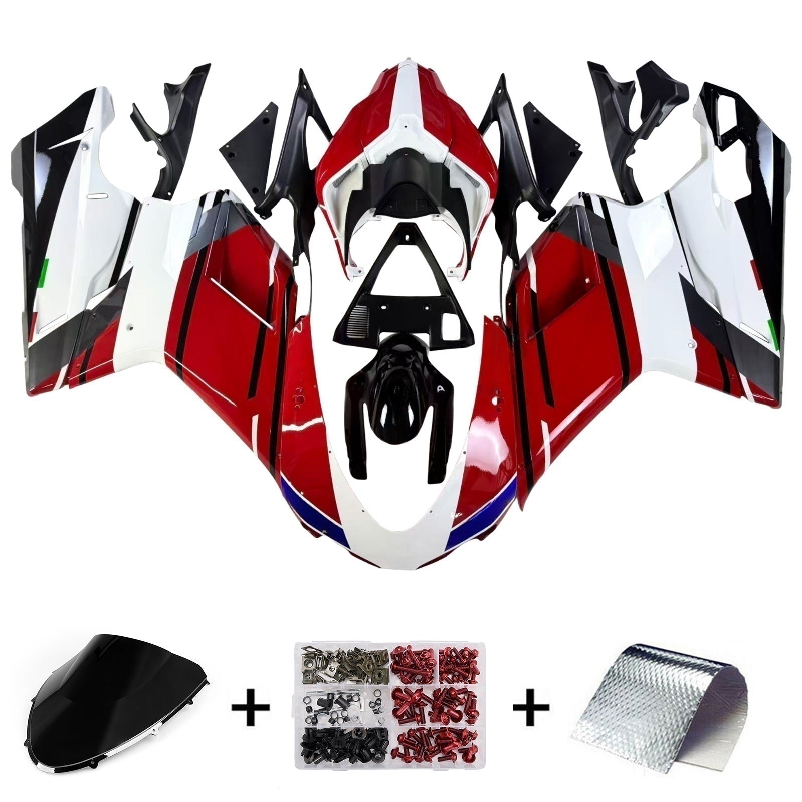 Zestaw nadwozia ABS Amotopart Fairing dla Ducati 1098 1198 848 2007-2011 Generic