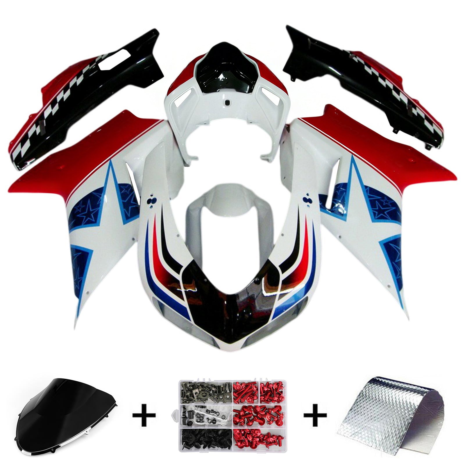 Amotopart Ducati 1098 1198 848 2007-2011 ABS carrosseriekuipset