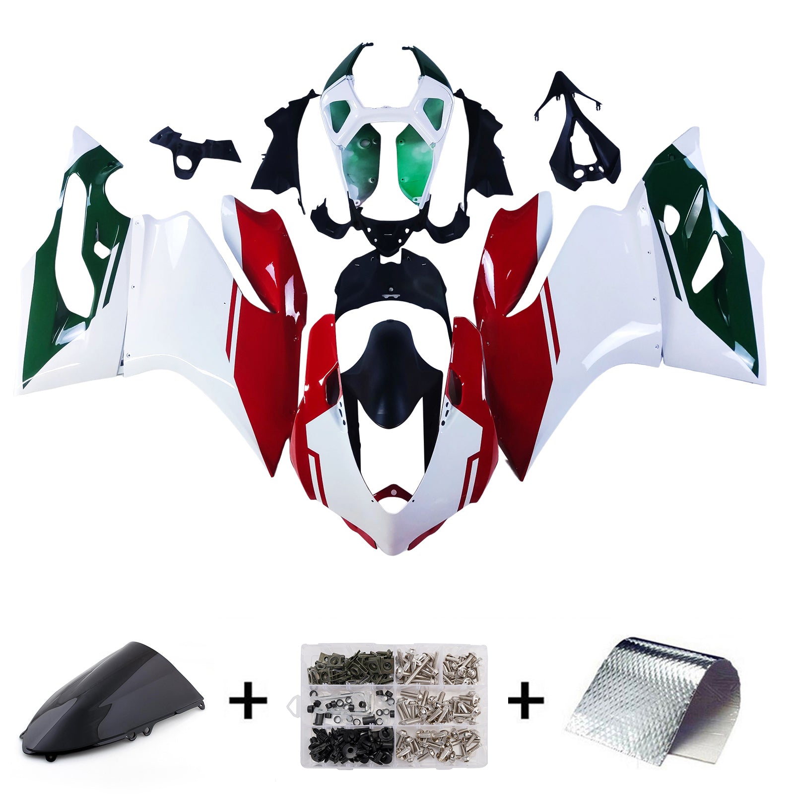 Amotopart Carénage Kit Carrosserie ABS pour Ducati 1199 899 2012-2015 Générique