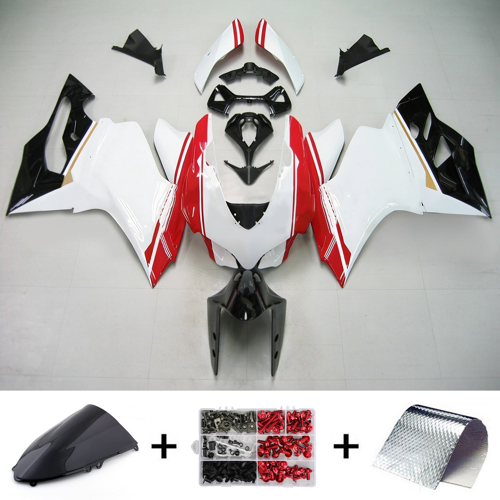 Kit de carénage par injection , carrosserie en plastique ABS Pour Ducati 1199 2012-2015