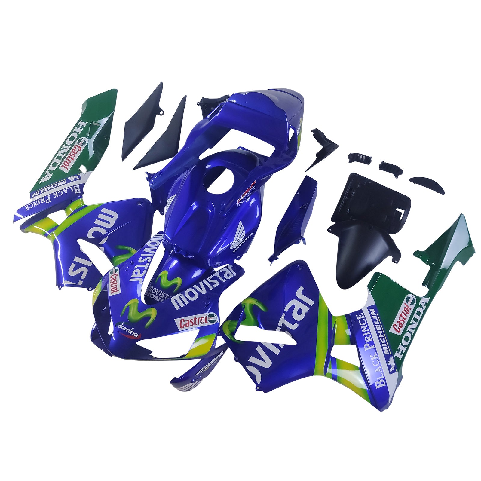 Amotopart Fairing 2003-2004 Honda CBR 600 RR Sininen ja vihreä Movistar Generic