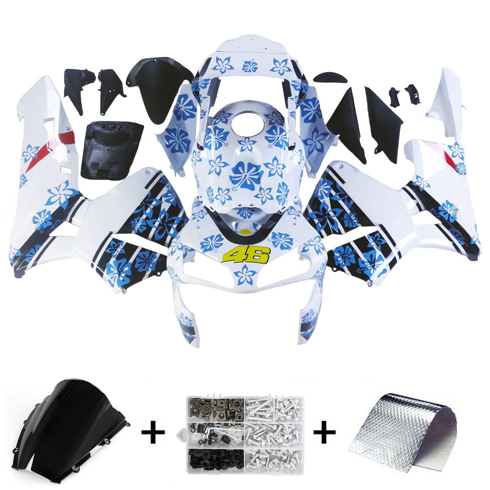 Carénages Amotopart 2003-2004 Honda CBR 600 RR Multi-Color Floral Generic