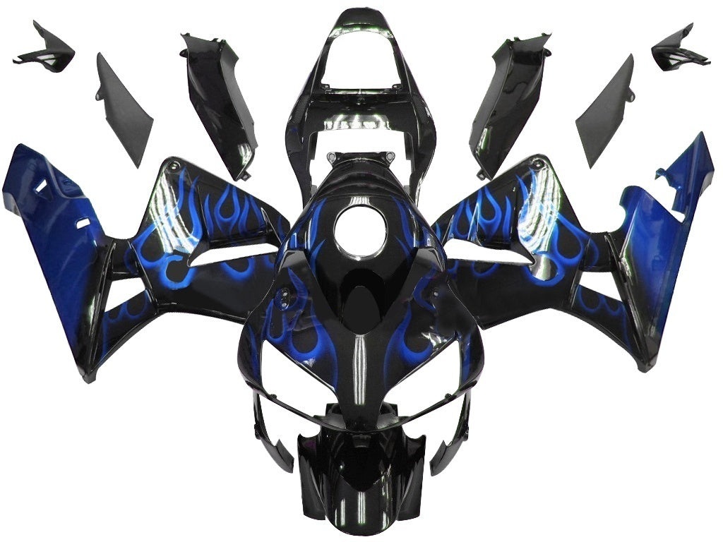 Carénages Amotopart 2003-2004 Honda CBR 600 RR Black & Blue Flame Generic