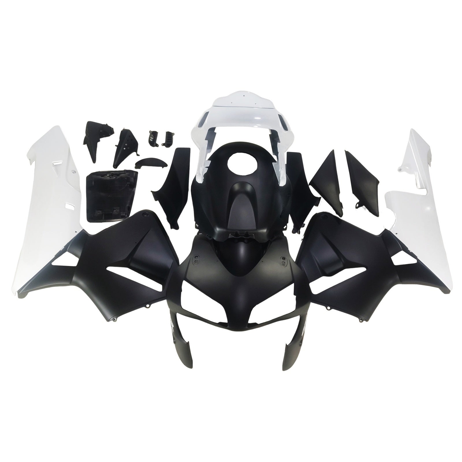 Amotopart stroomlijnkappen 2003-2004 Honda CBR 600 RR matzwart-wit CBR generiek