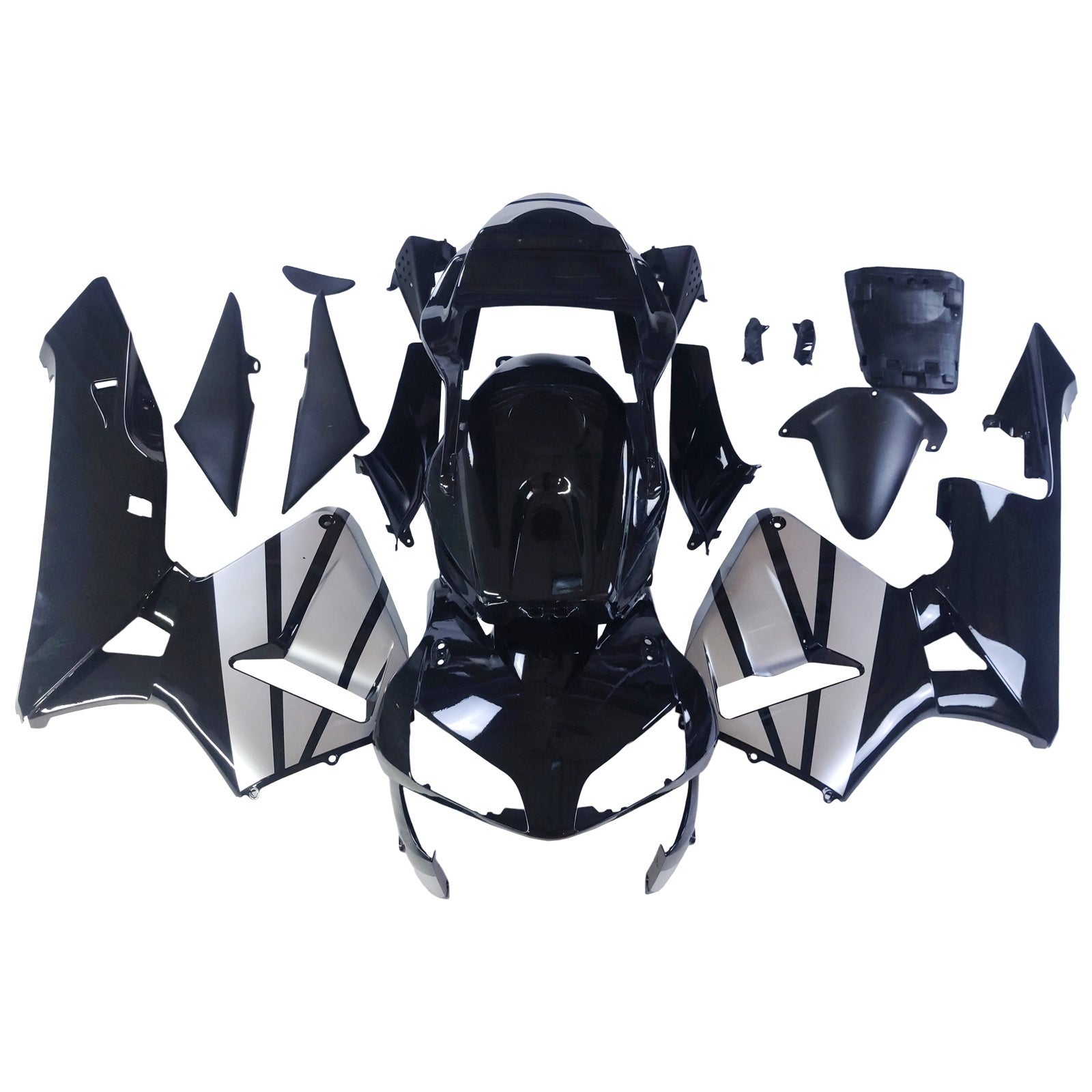 Amotopart stroomlijnkappen 2003-2004 Honda CBR 600 RR zwart en zilver CBR generiek
