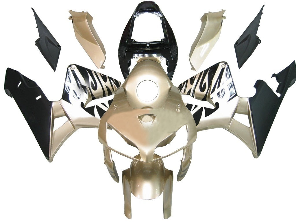 Amotopart stroomlijnkappen 2005-2006 Honda CBR 600 RR goud en zwart Tribal Tatoo generiek