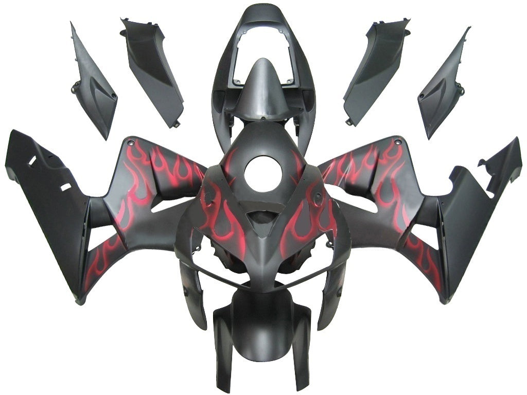 Carenados Amotopart 2005-2006 Honda CBR 600 RR negro mate y rojo llama genérico