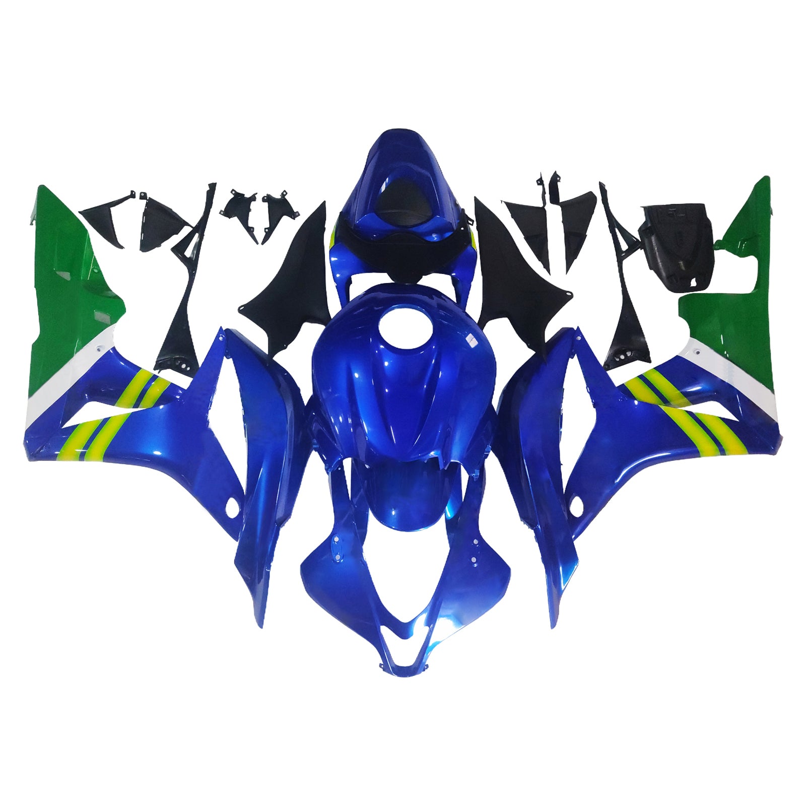 Amotopart Fairing 2007-2008 Honda CBR 600 RR Blue in Green Movistar generic