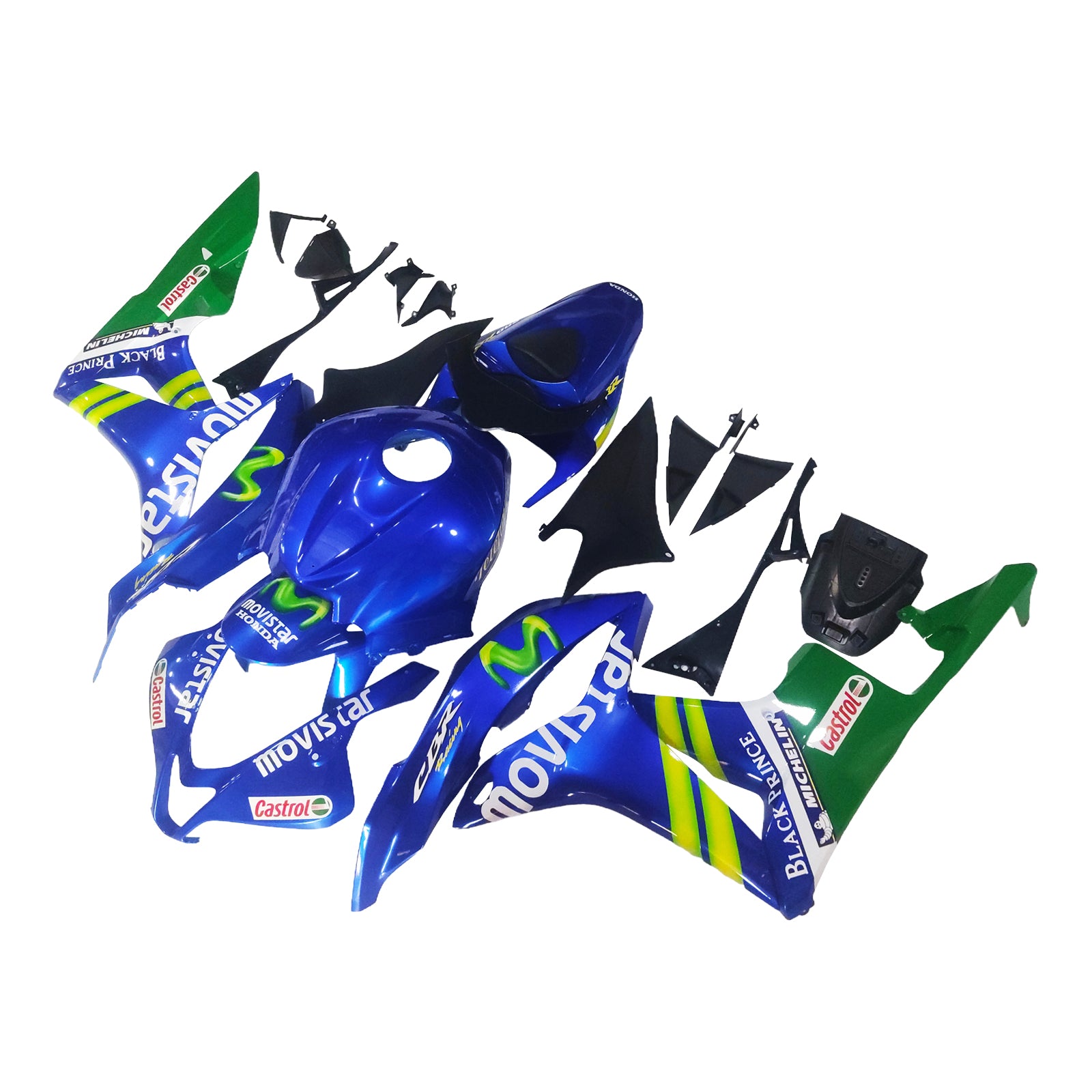 Amotopart Fairing 2007-2008 Honda CBR 600 RR Blue in Green Movistar generic