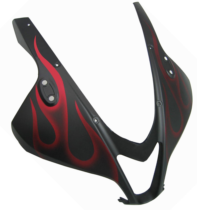 Amotopart stroomlijnkappen 2007-2008 Honda CBR 600 RR matzwart en rode vlam CBR generiek