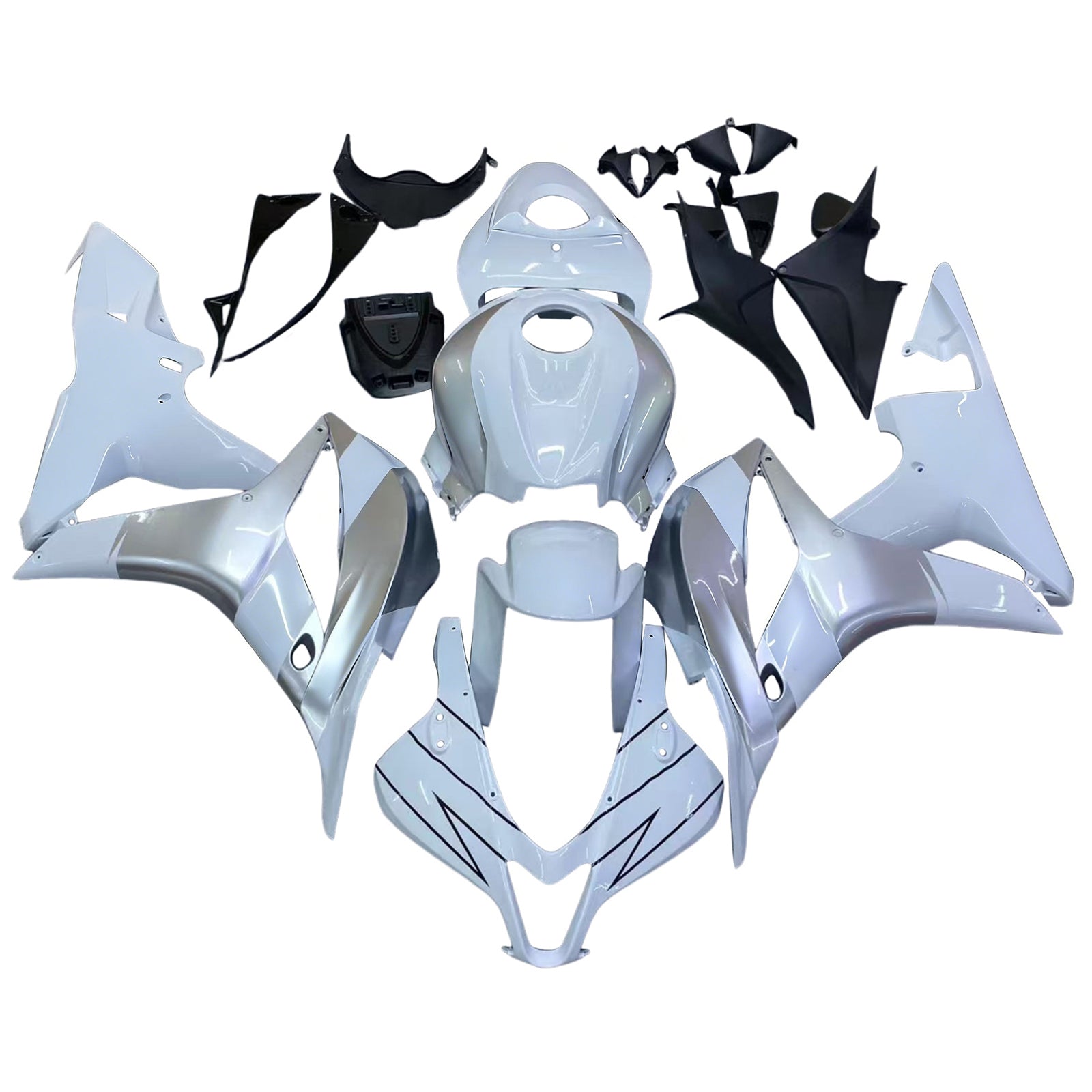 Carene Amotopart 2007-2008 Honda CBR 600 RR Argento e Bianco Repsol Generico