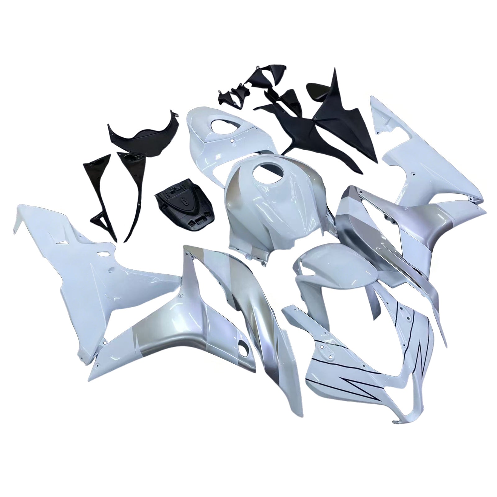 Amotopart Carénages 2007-2008 Honda CBR 600 RR Argent & Blanc Repsol Generic
