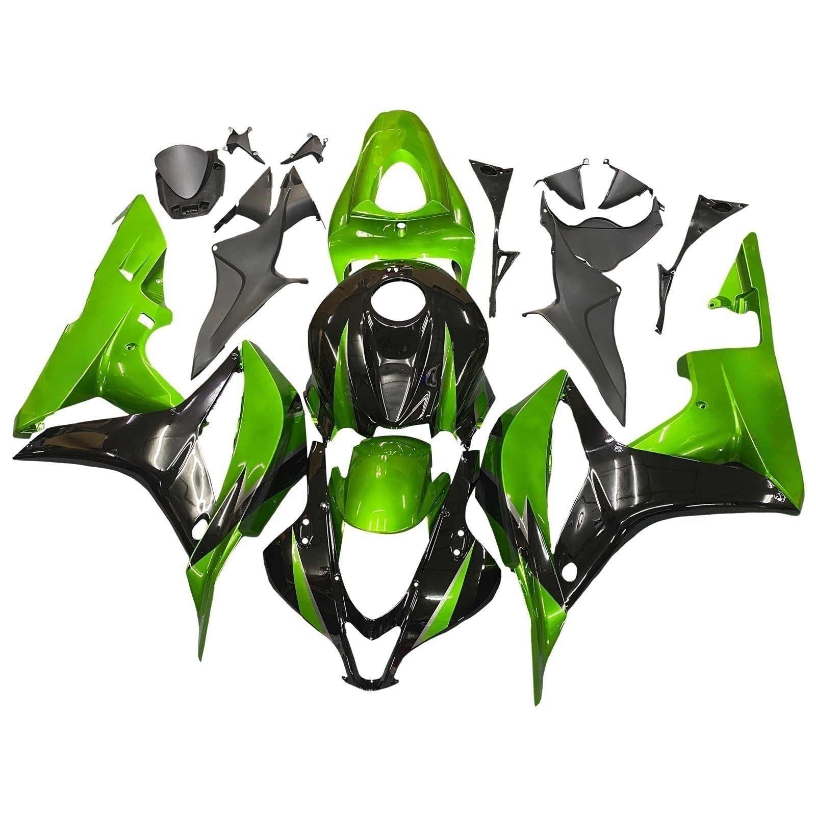 Carenados Amotopart 2007-2008 Honda CBR 600 RR Metálico Negro y Verde Honda Generic