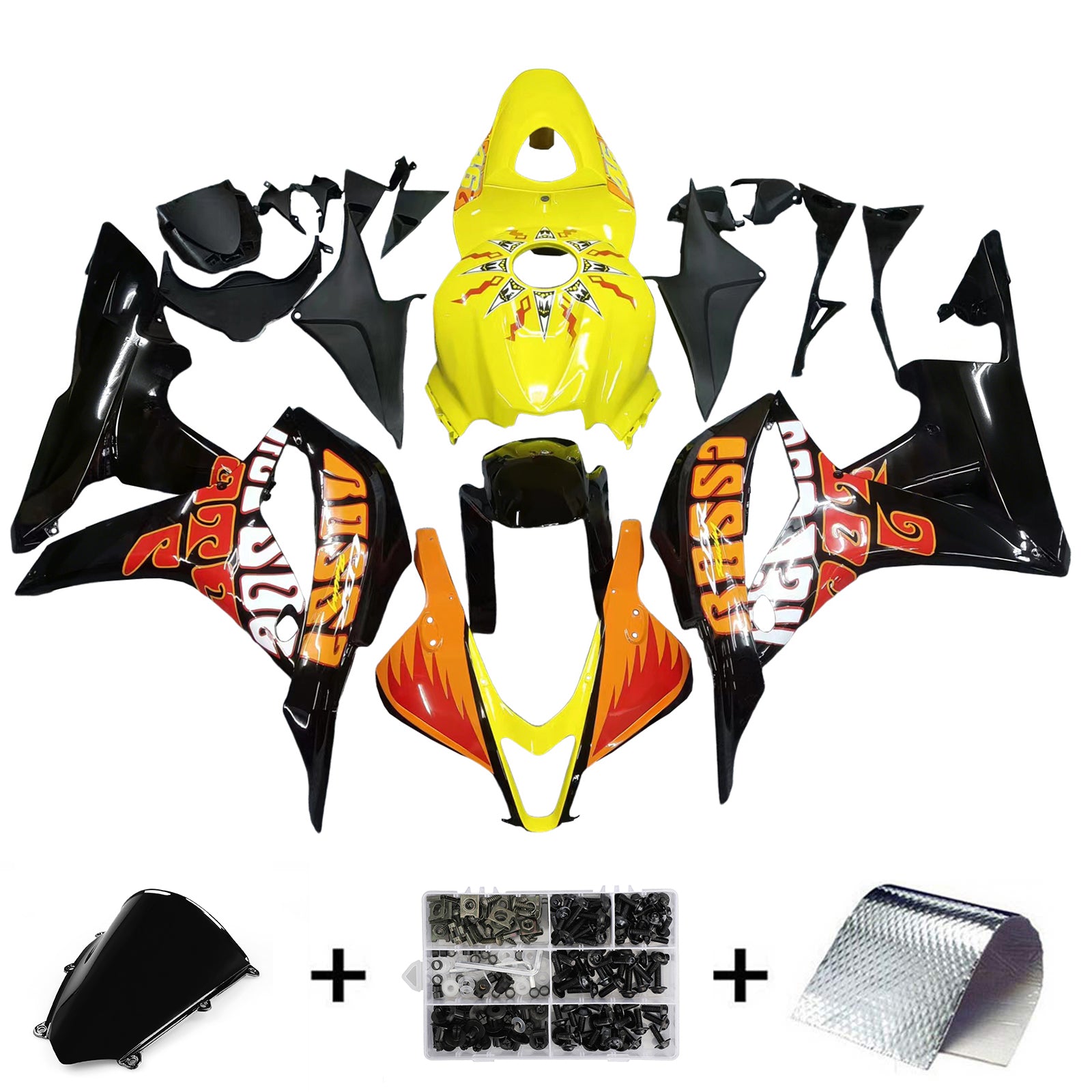 Carene Amotopart 2007-2008 Honda CBR 600 RR Giallo Nero Valentino Rossi Generico