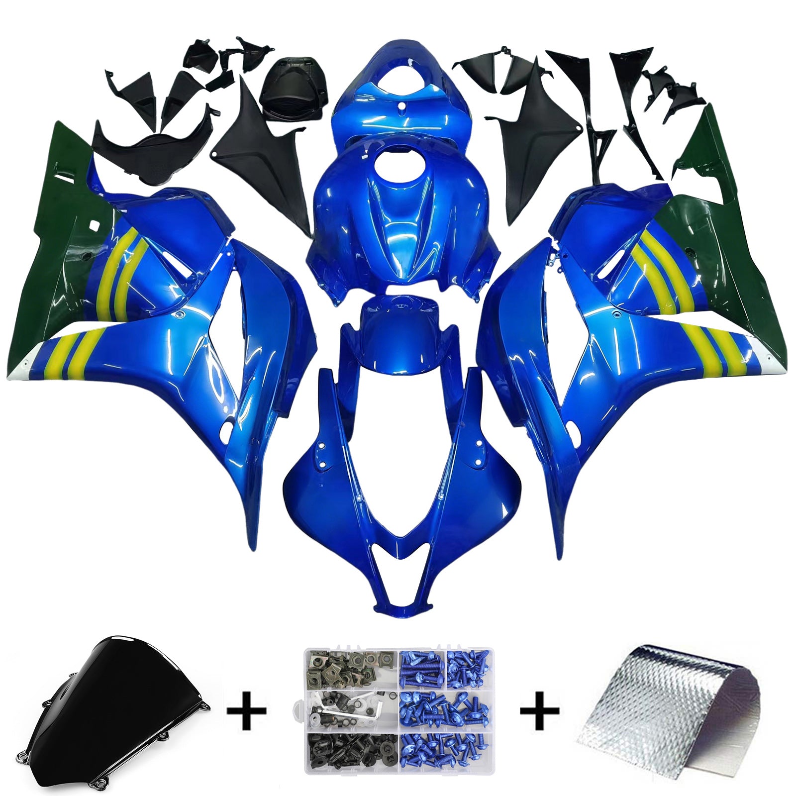 Amotopart Fairing 2009-2012 Honda CBR 600 RR Blue in Vert Movistar Generic
