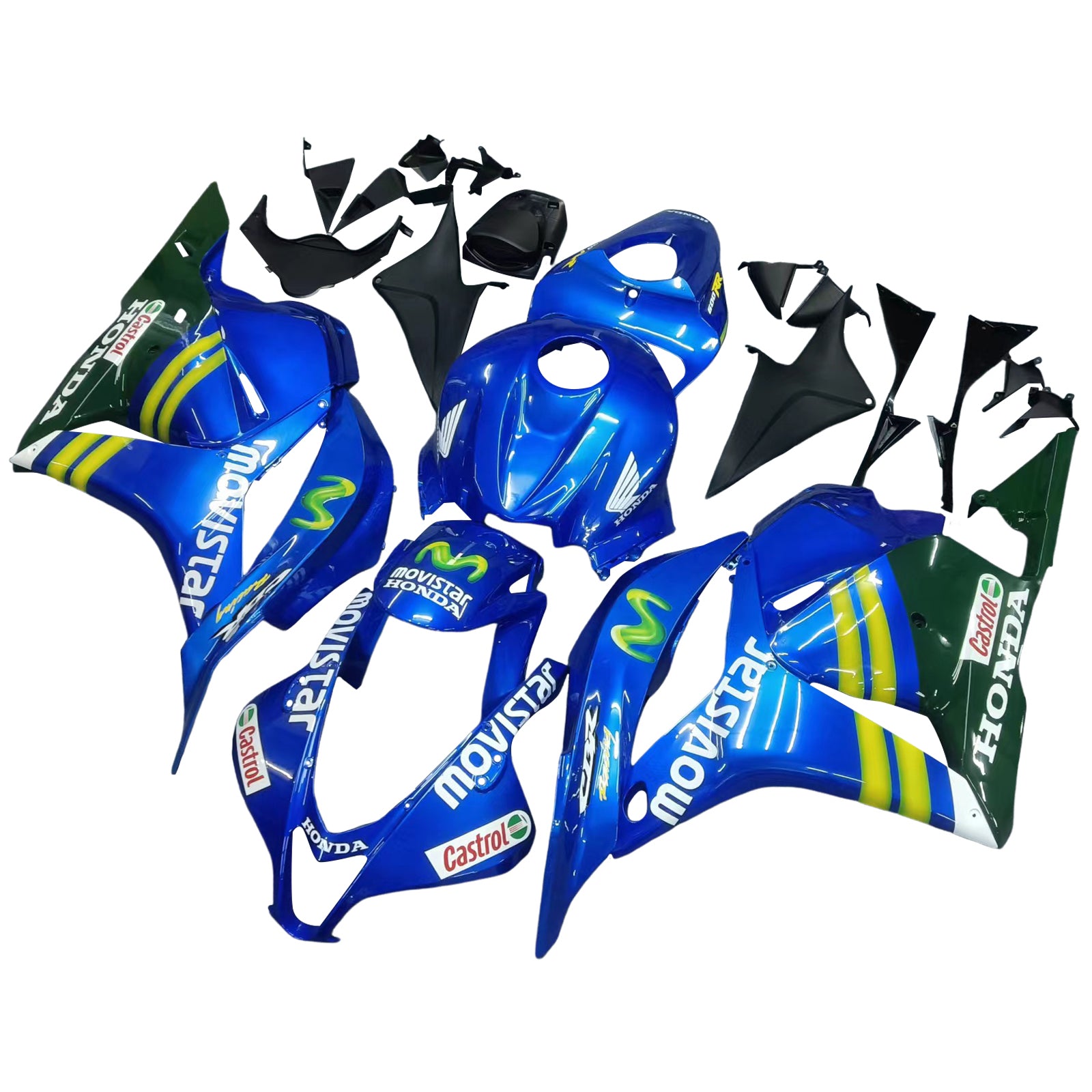 Amotopart Fairing 2009-2012 Honda CBR 600 RR Sininen ja vihreä Movistar Generic
