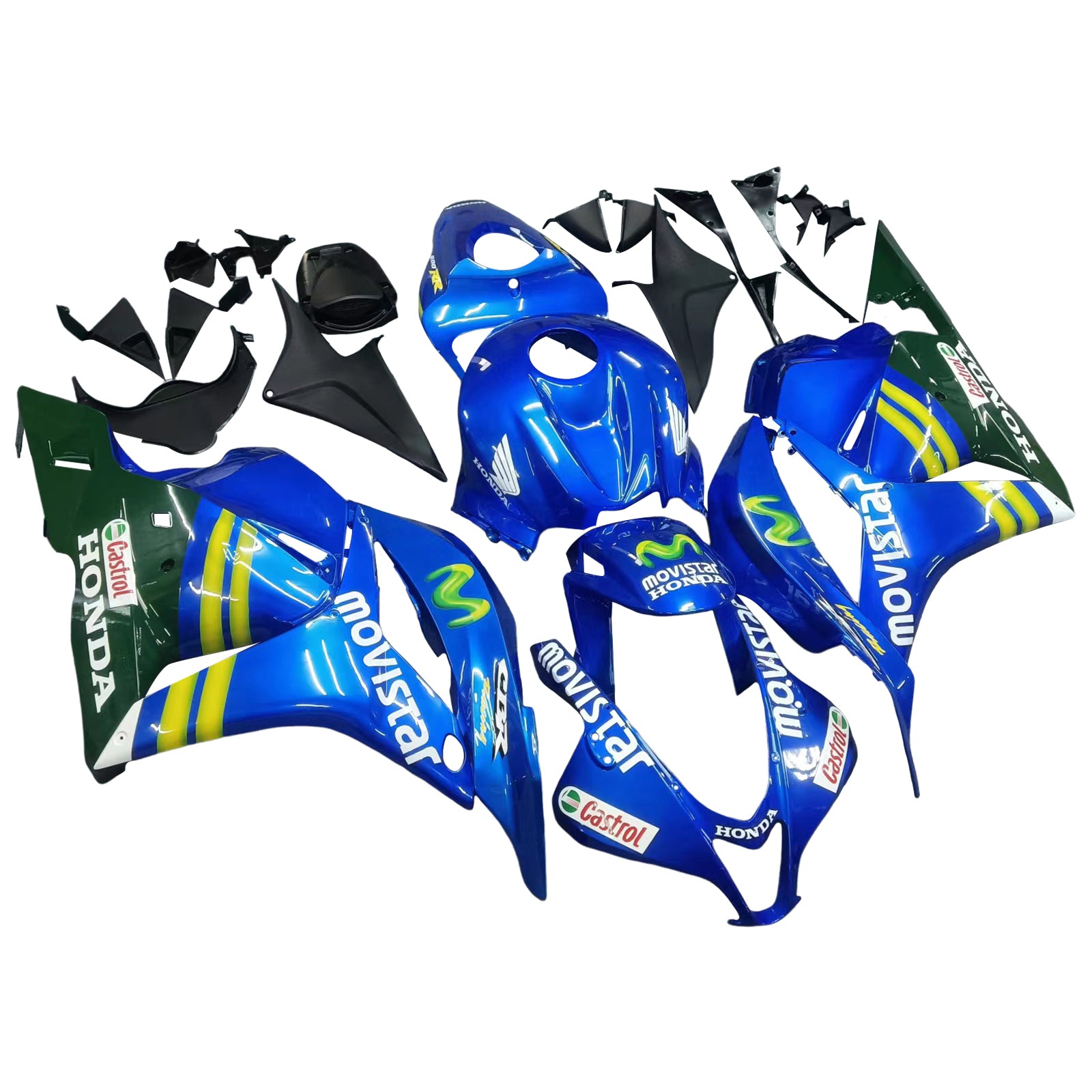 Amotopart Fairing 2009-2012 Honda CBR 600 RR Sininen ja vihreä Movistar Generic