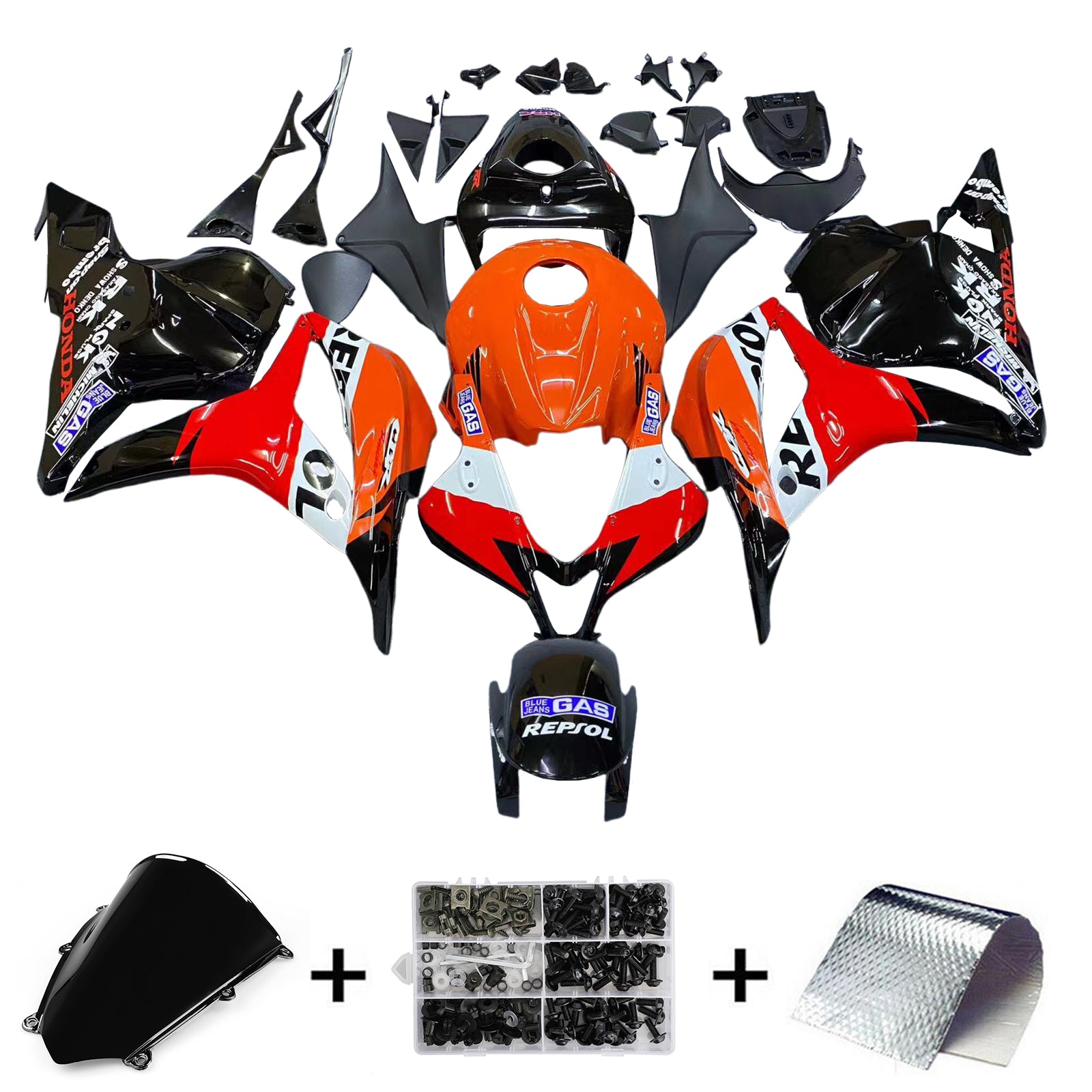 Markkinat Amotopart 2009-2012 Honda CBR 600 RR Noir & Orange Repsol Generic