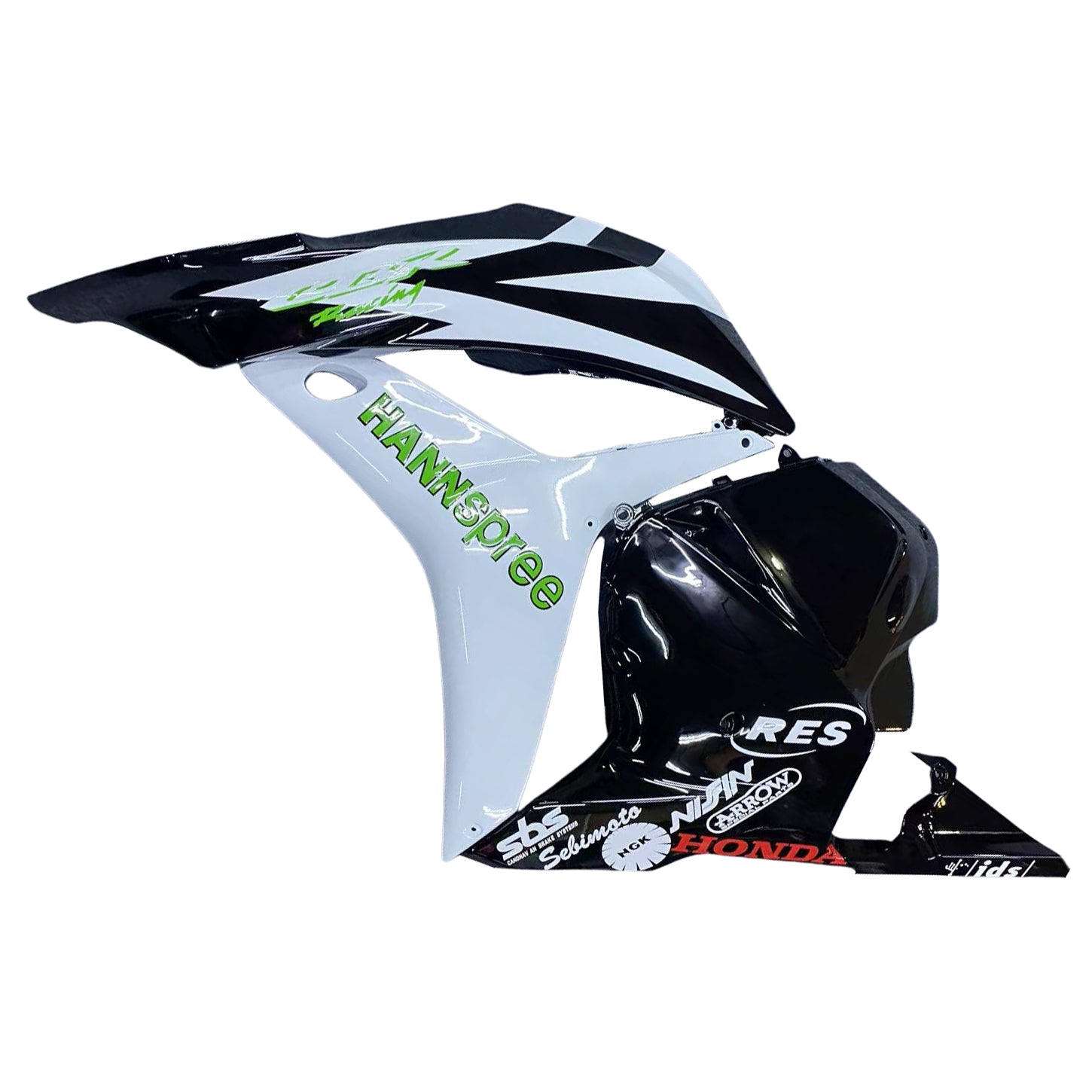 Amotopart Fairing 2009-2012 Honda CBR 600 RR valkoinen ja musta Hannspree Generic