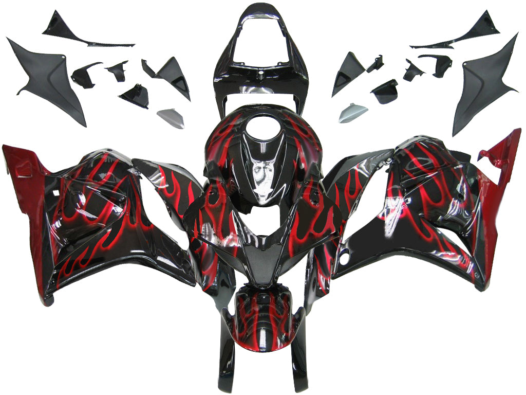 Carenados Amotopart 2009-2012 Honda CBR 600 RR negro y rojo llama genérico