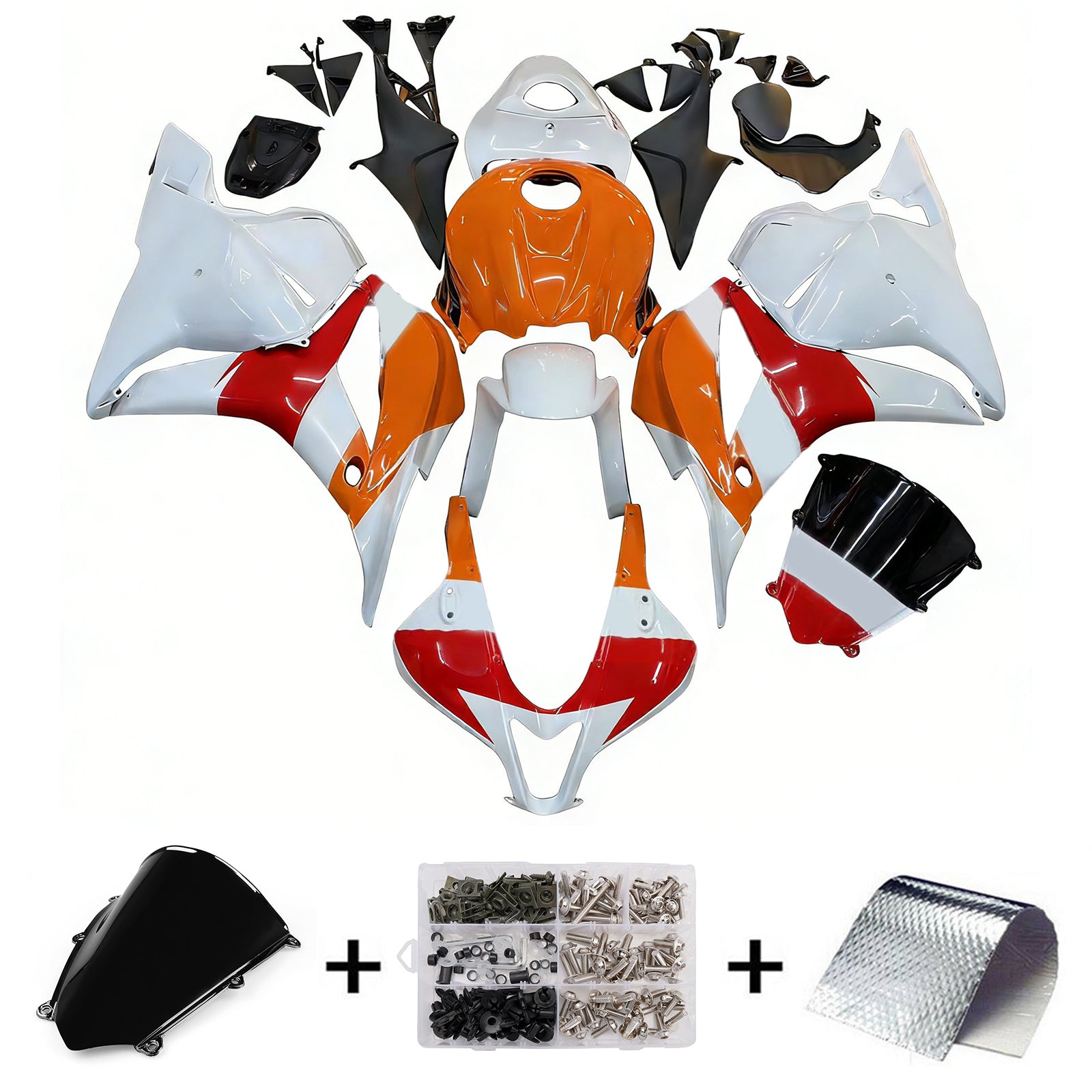 Carénages Amotopart 2009-2012 Honda CBR 600 RR Orange & Blanc Repsol Generic