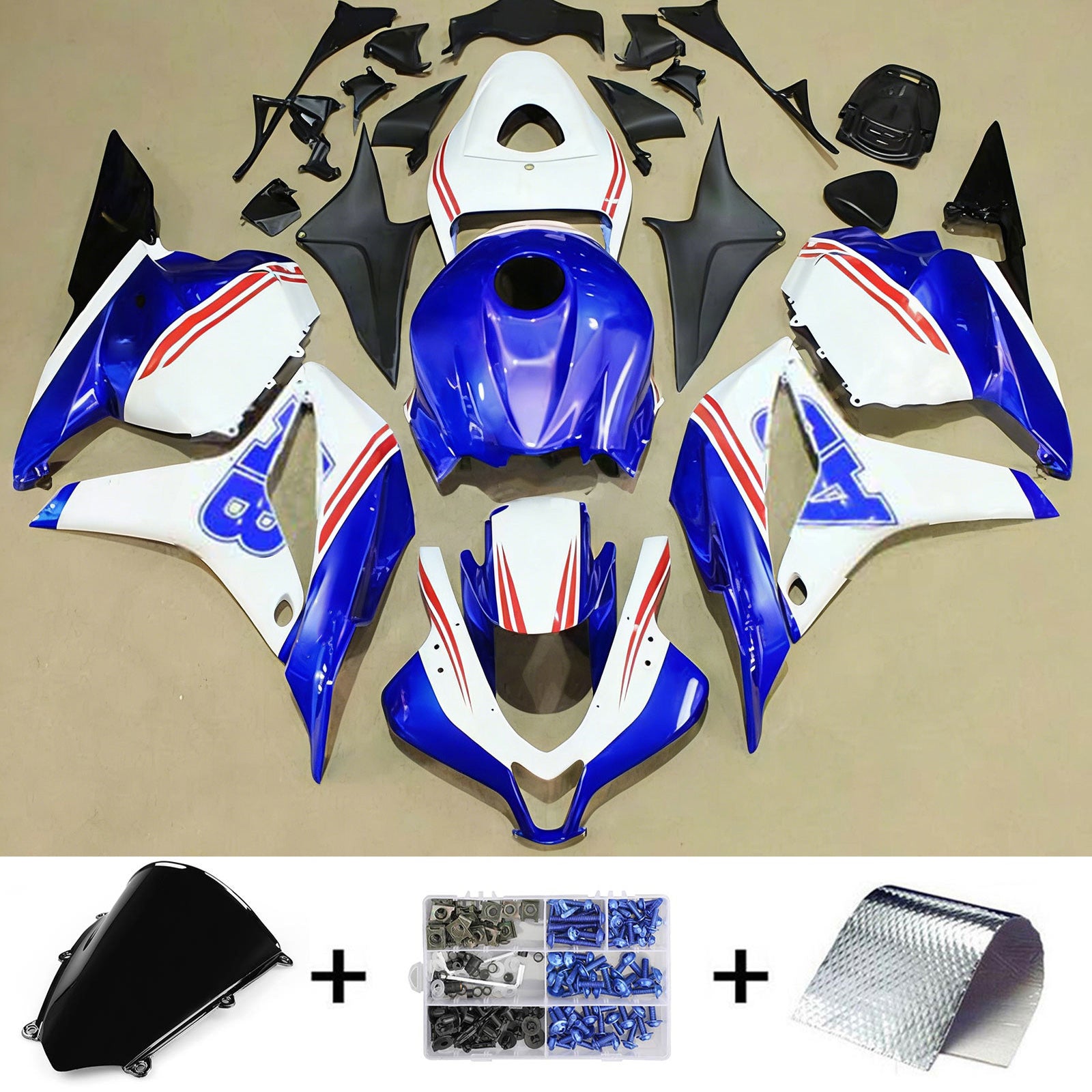Amotopart Honda CBR600RR 2009-2012 F5 Kit Carénage Carrosserie Plastique ABS