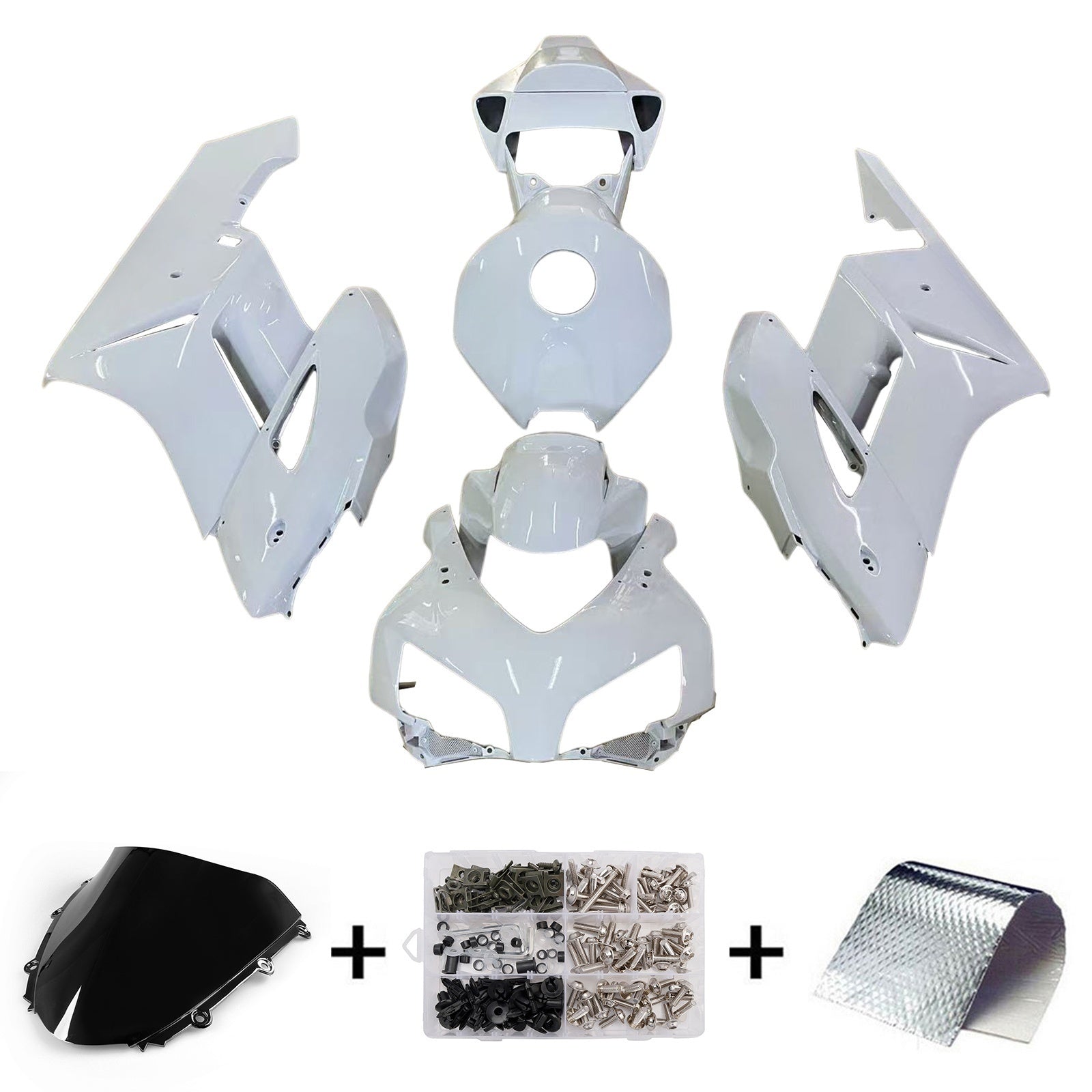 Amotopart stroomlijnkappen 2004-2005 Honda CBR 1000 RR wit metallic zilver CBR generiek