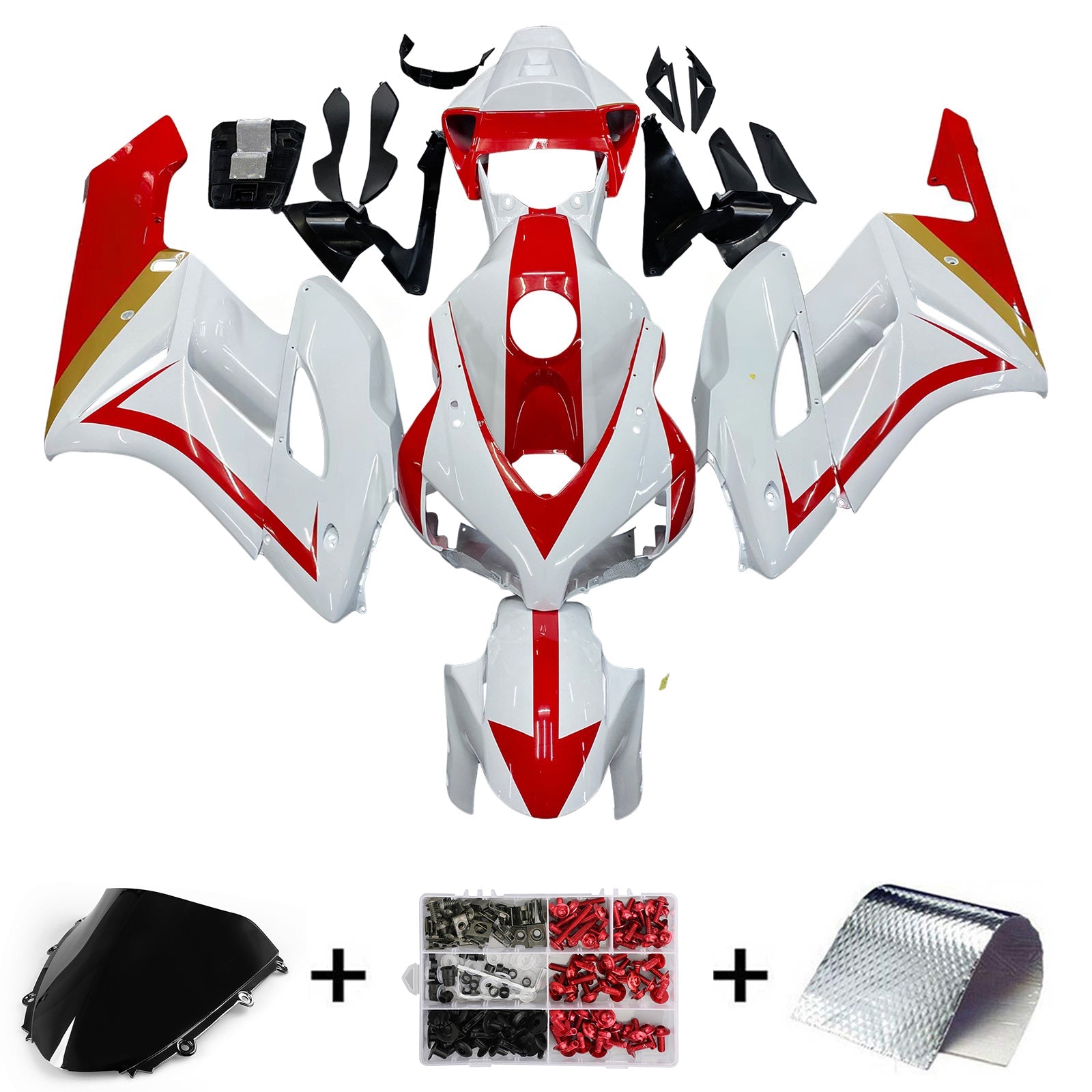 Amotopart stroomlijnkappen 2004-2005 Honda CBR 1000 RR Wit Rood Honda Generiek