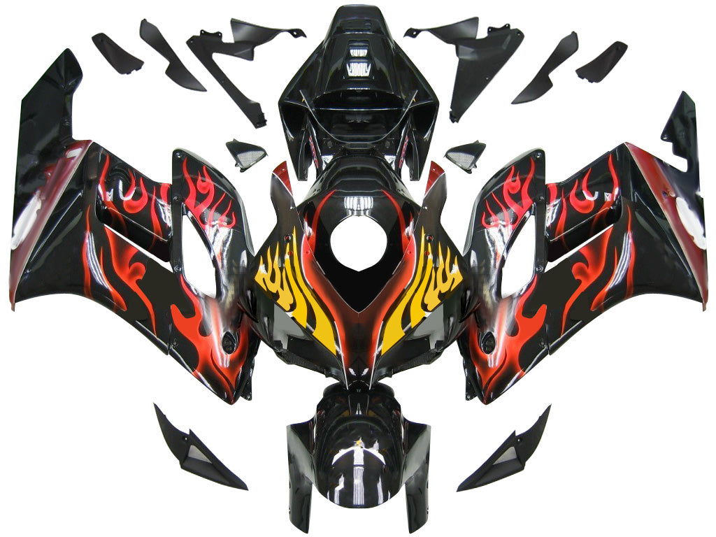 Carénages Amotopart 2004-2005 Honda CBR 1000 RR Black & Red Flame Shark Generic