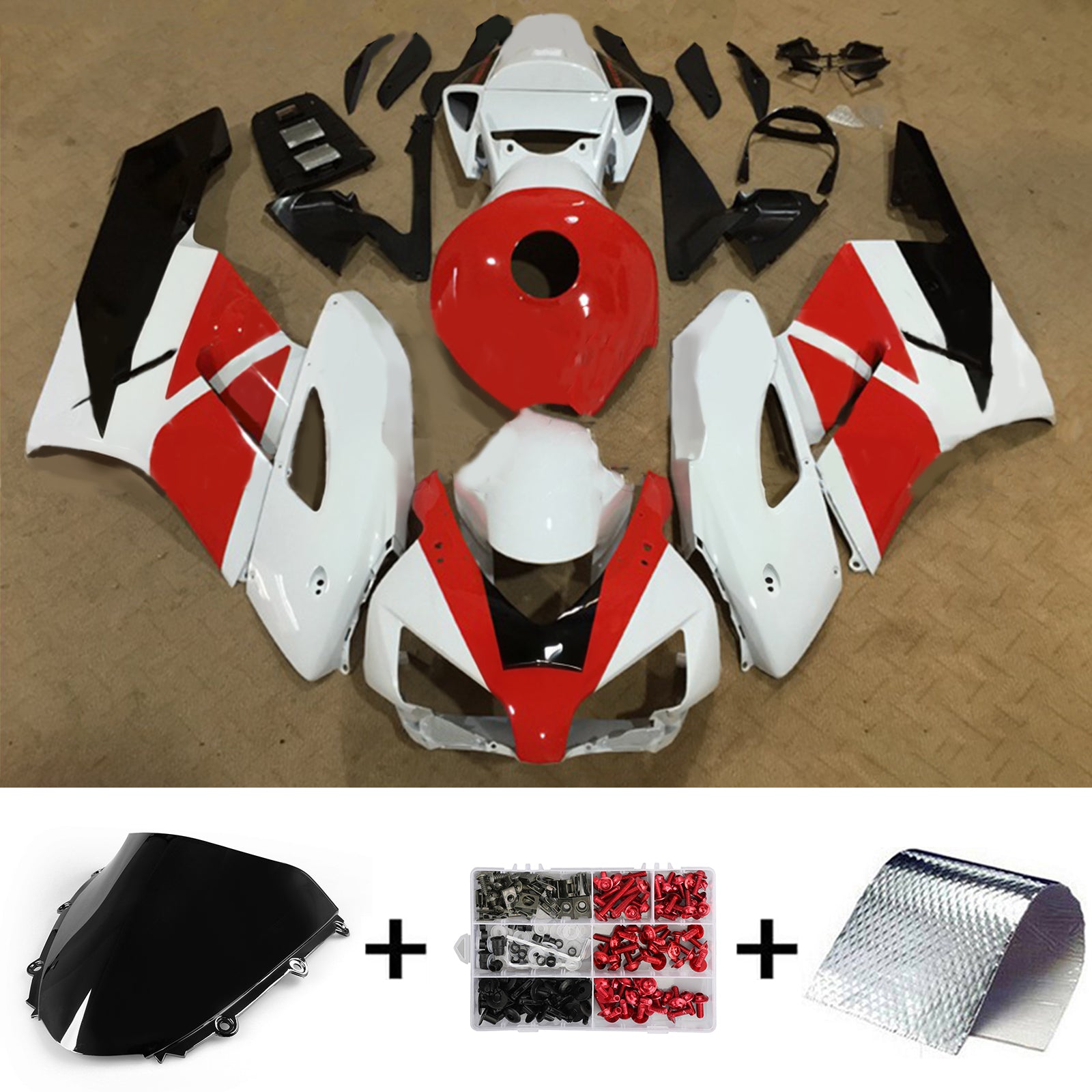 Amotopart Honda CBR1000RR 2004-2005 Kit Carénage Carrosserie Plastique ABS