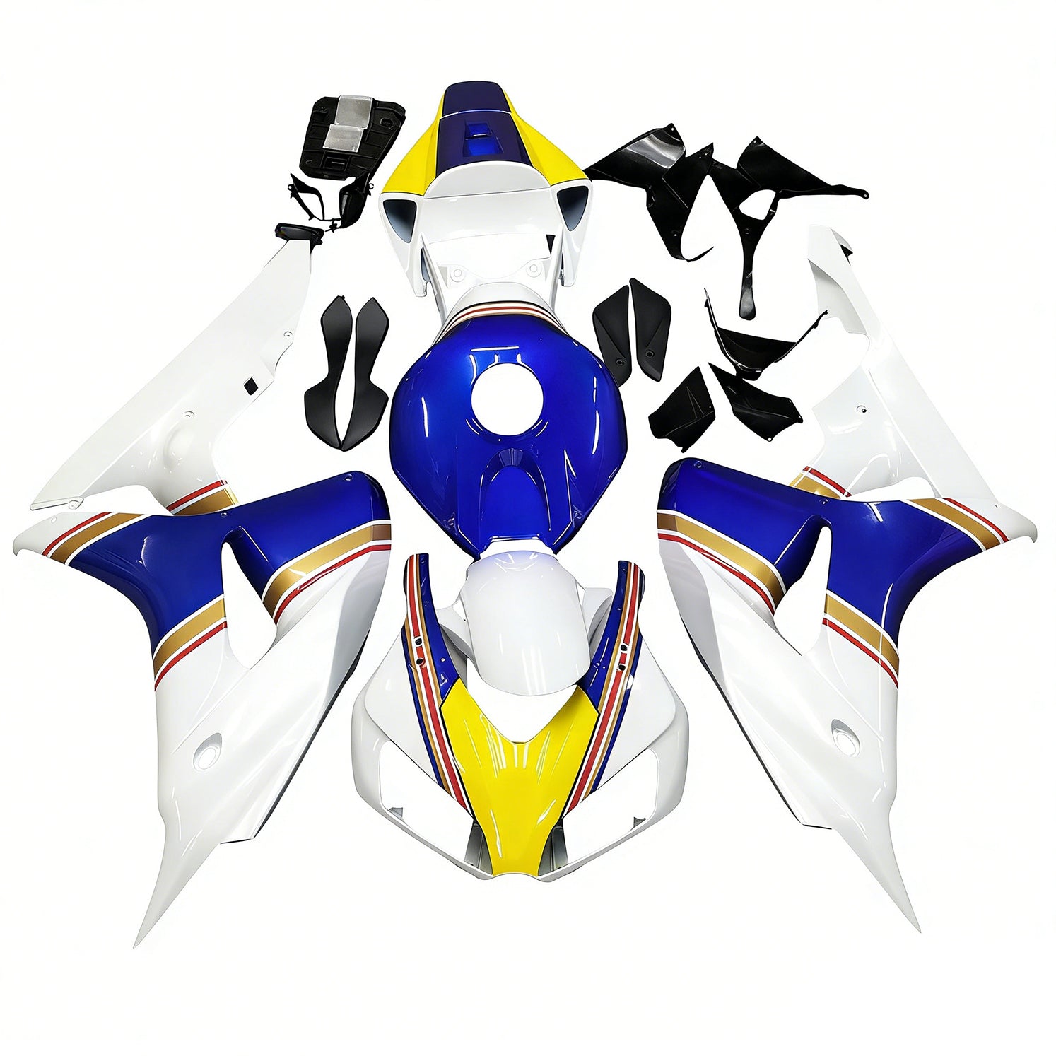 Amotopart stroomlijnkappen 2006-2007 Honda CBR 1000 RR Veelkleurig Rothmans Honda Generiek