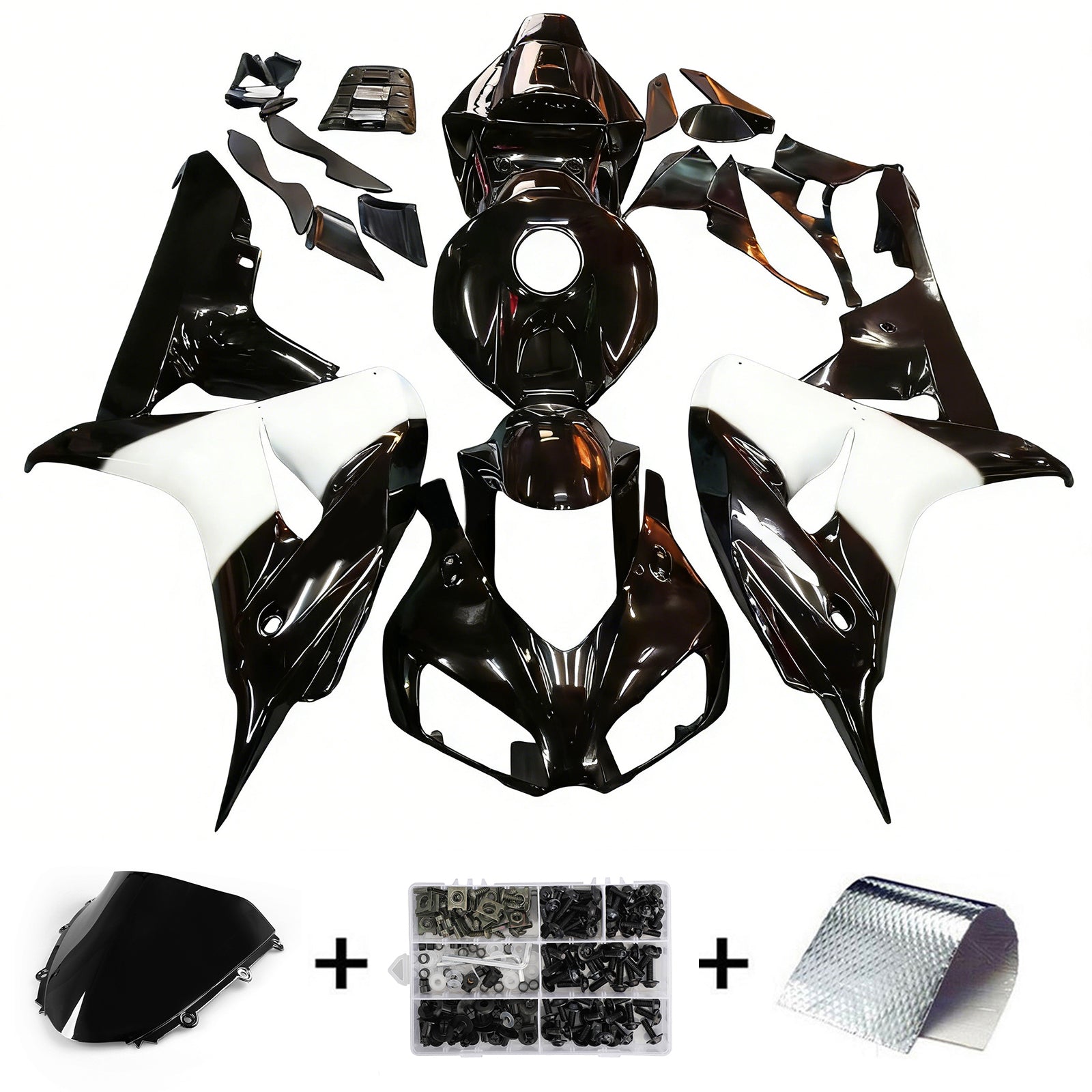 Amotopart stroomlijnkappen 2006-2007 Honda CBR 1000 RR Zwart West Generiek