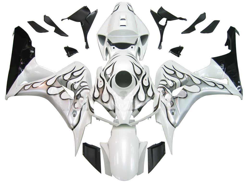 Owiewki Amotopart 2006-2007 Honda CBR 1000 RR Biało-Czarny Srebrny Płomień Generic